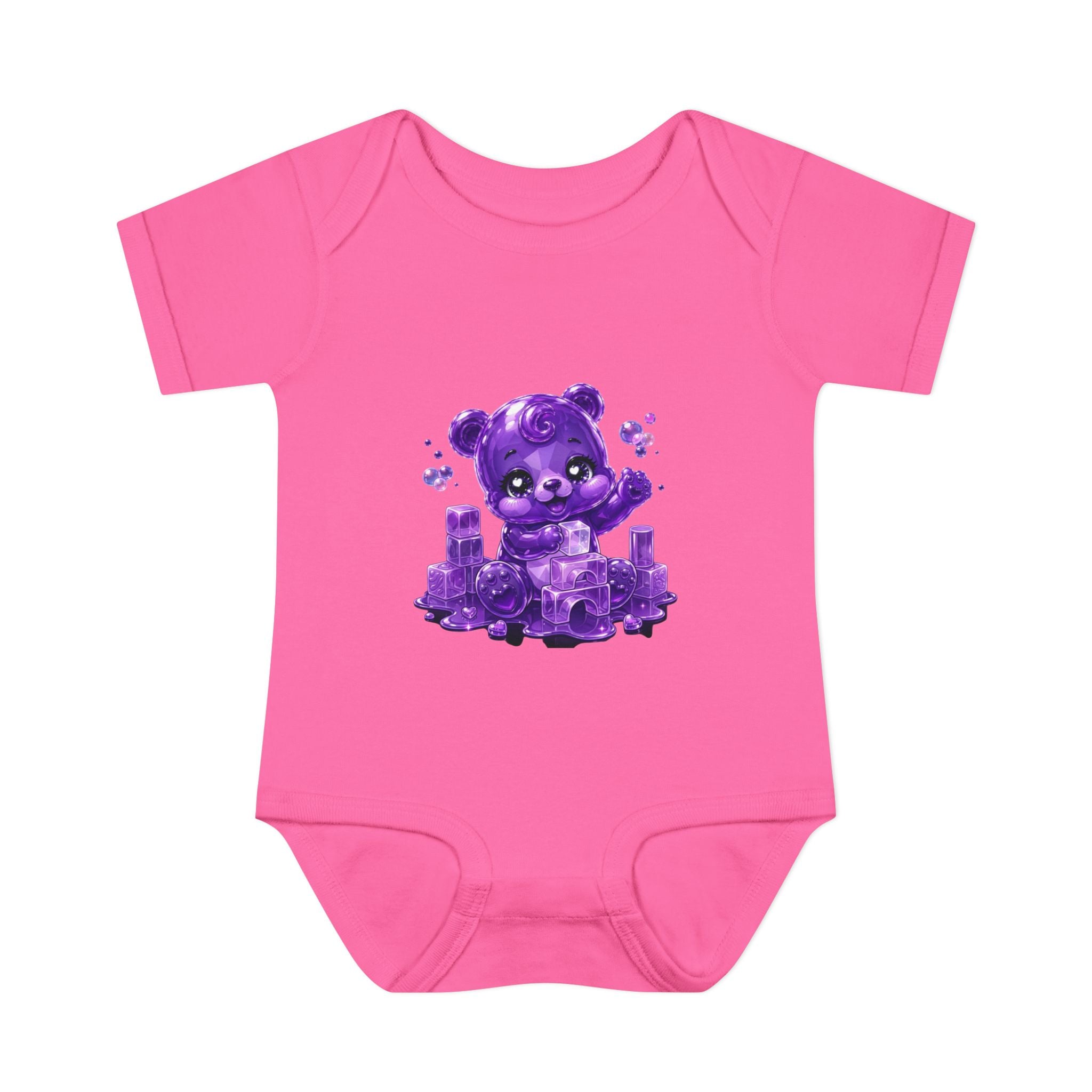 Play Time, Purple Crystal Baby Oozy Bear Gummy Cutie Addition- Graphic Onesie