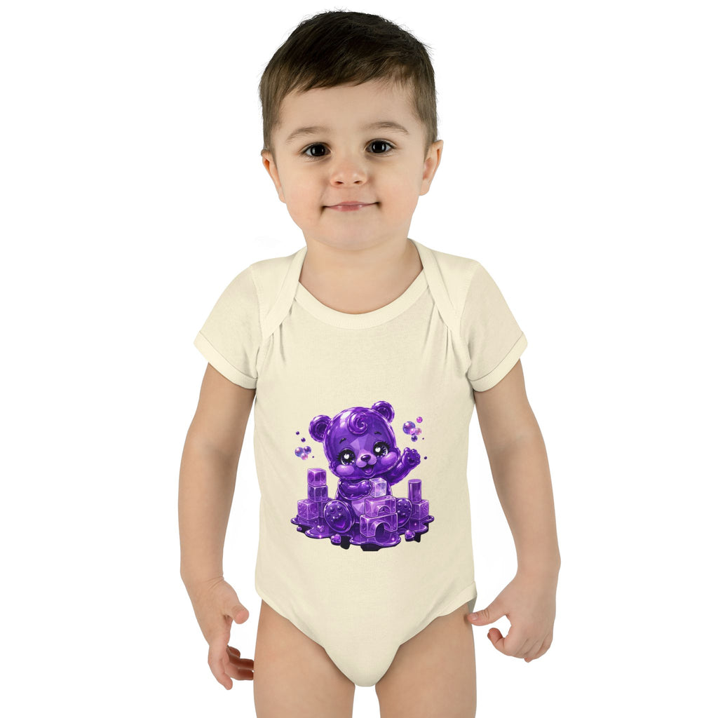 Play Time, Purple Crystal Baby Oozy Bear Gummy Cutie Addition- Graphic Onesie