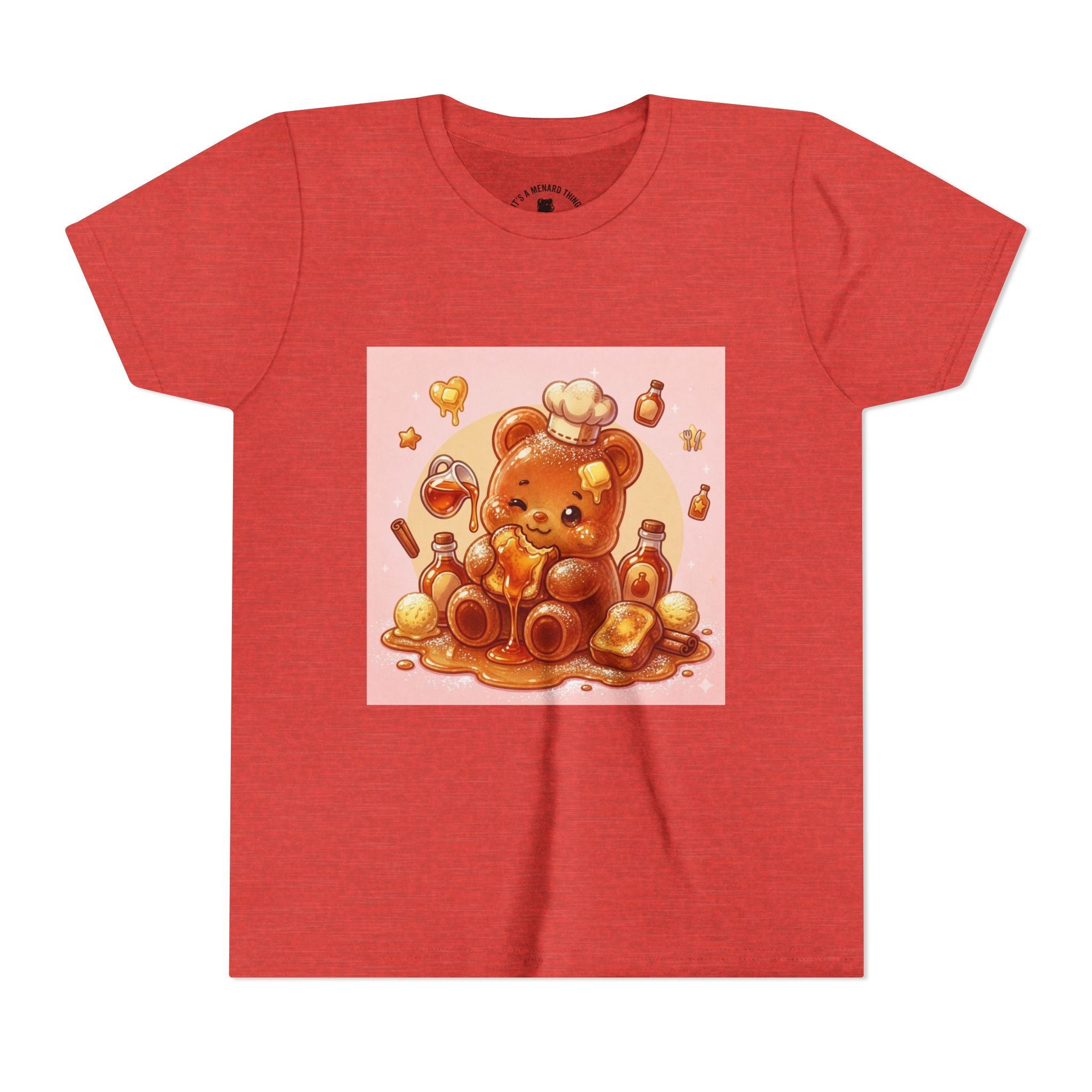 Kids Thick French Toast Gooey Gummy Chef Bear Graphic T-Shirt