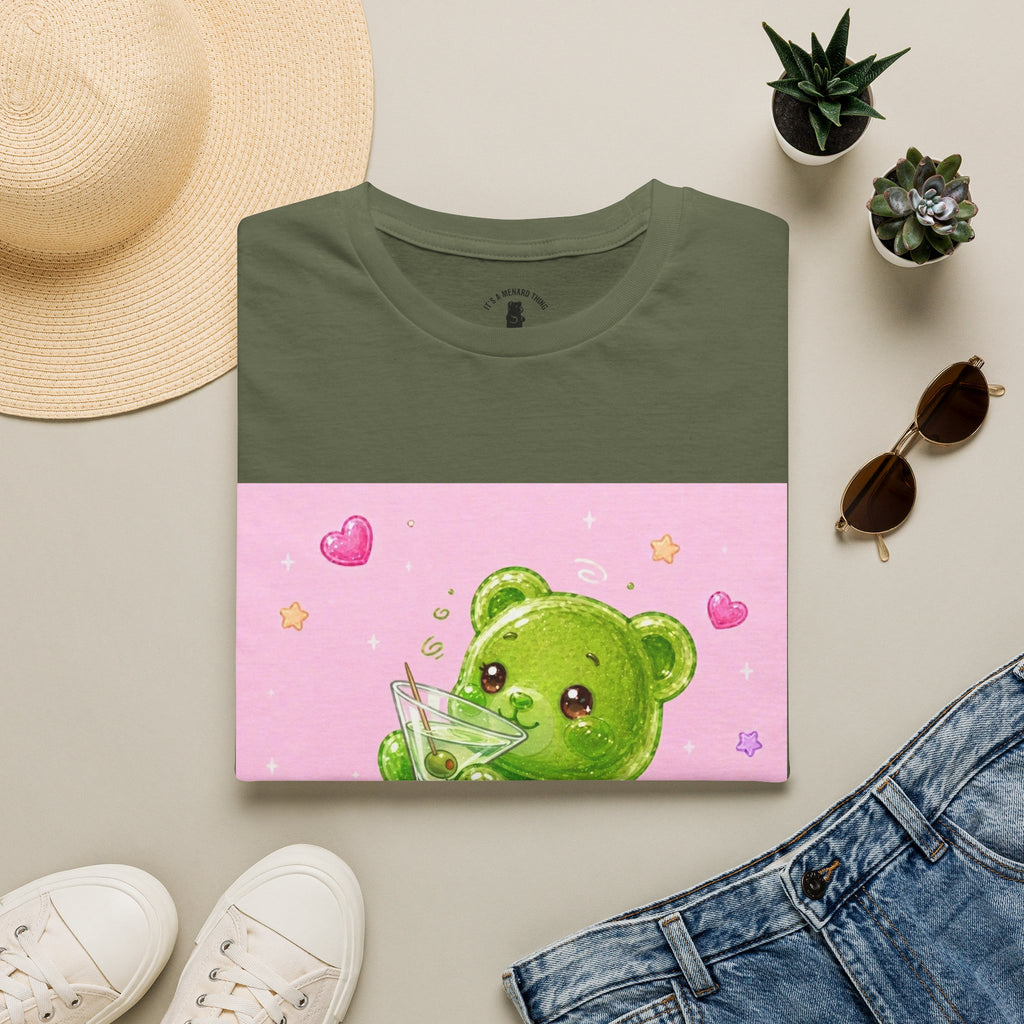 Yummy Martini, Green Oozy Boozy Gummy Drinking Pal- Kawaii Graphic Shirt
