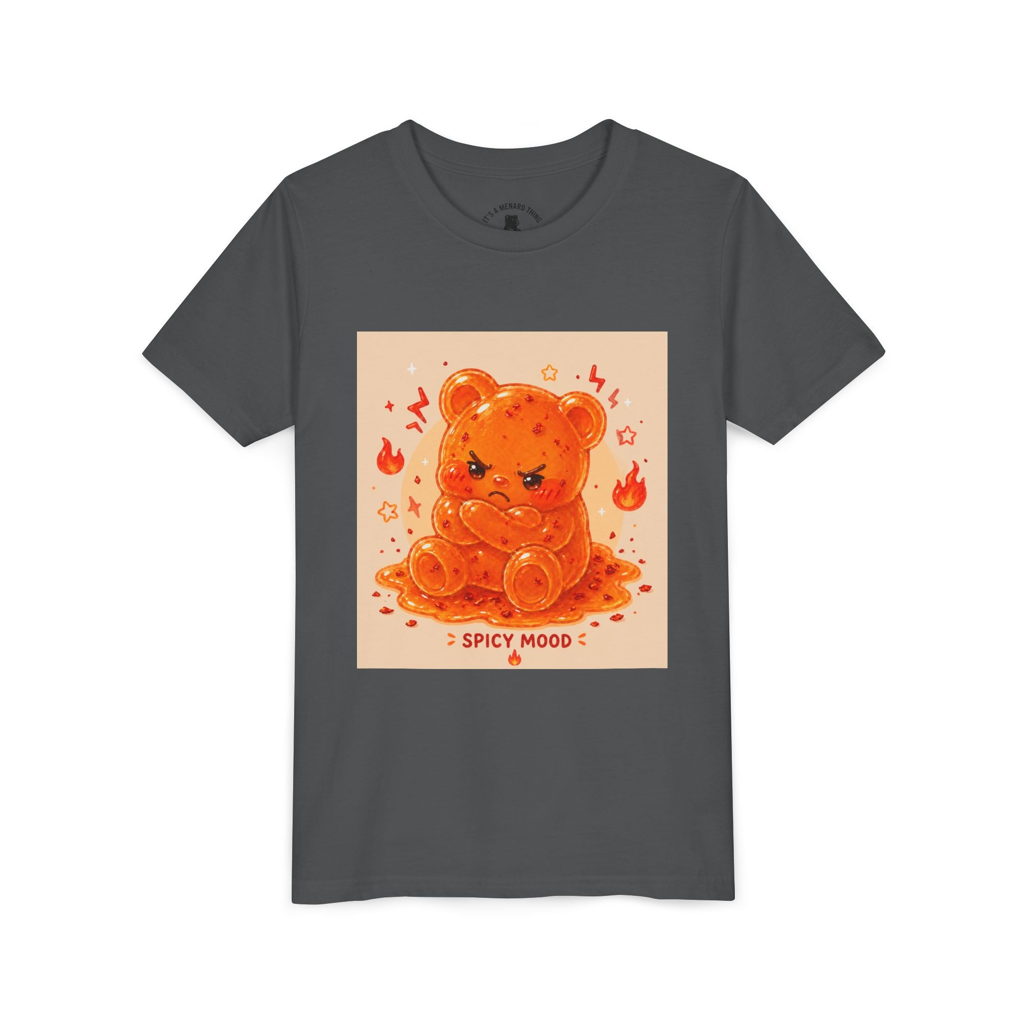 Spicy Mood Tangy Orange Gooey Gummy Bear - Angry Kawaii Bear Graphic