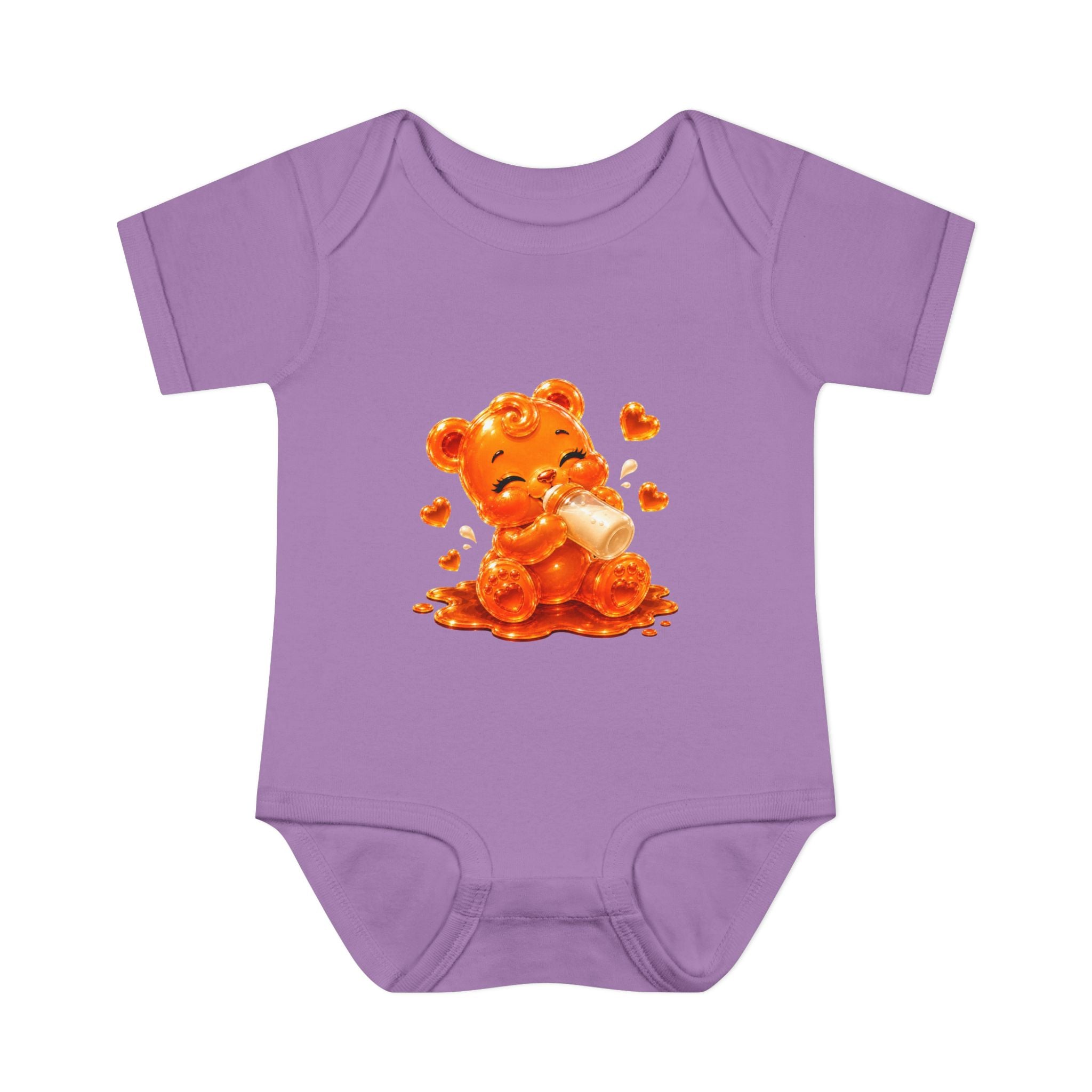 Yummy, Yummy Milk Time Orange Oozy Baby Gummy Bear Cutie Addition- Graphic Onesie