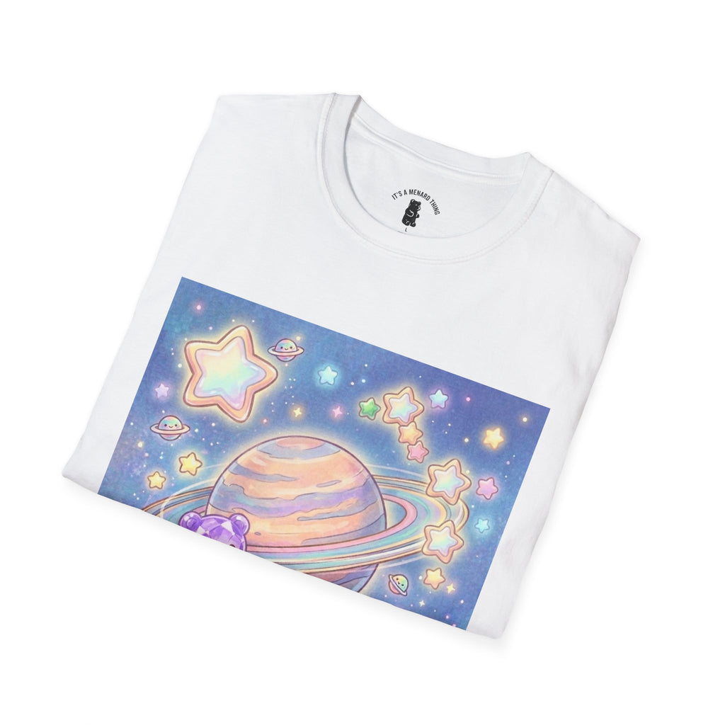 Look Upon Saturn, Purple Crystal Gooey Gummy Bear — Kawaii Graphic T-Shirt
