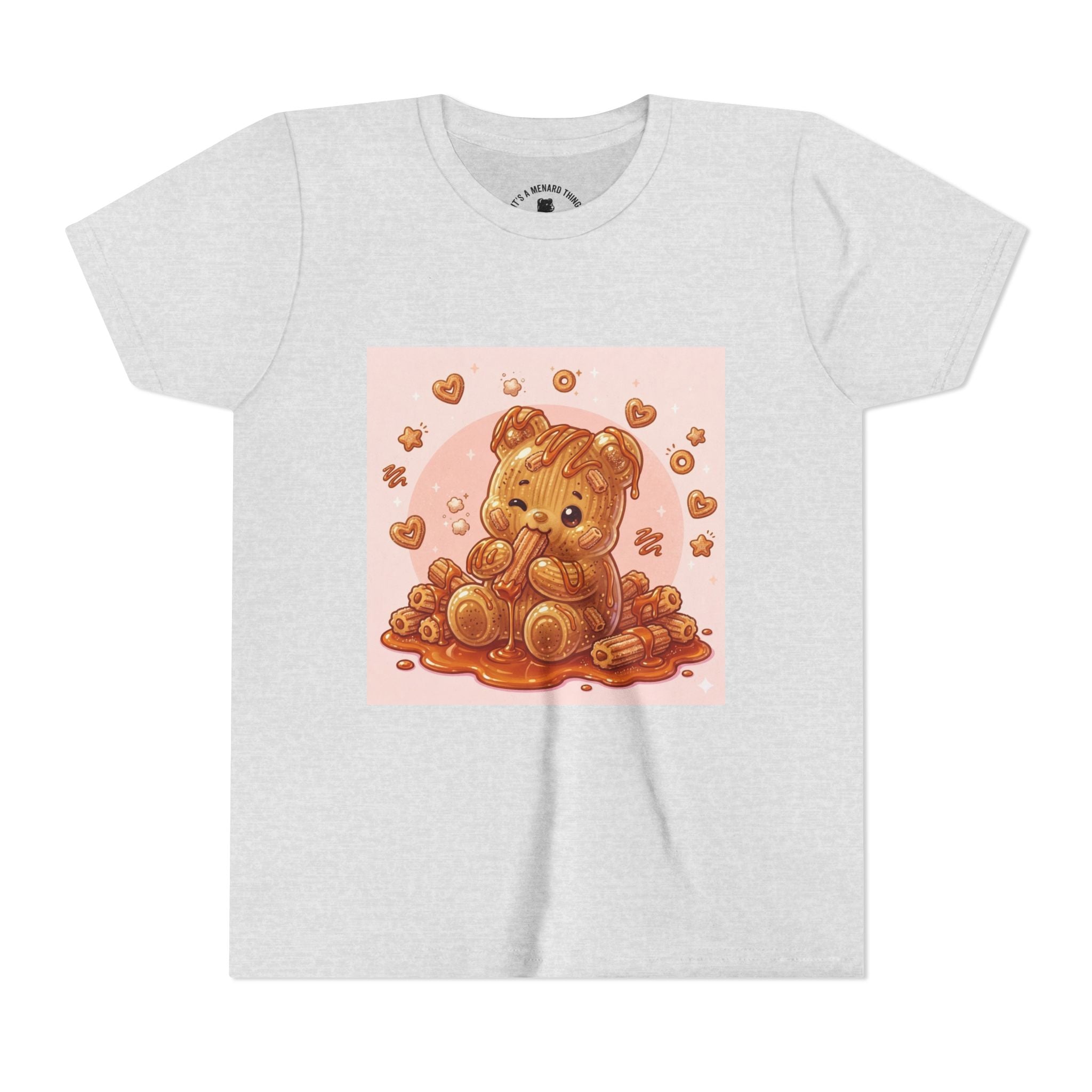 Churro & Dulce de Leche Drizzle Gooey Gummy Bear Graphic Youth T-Shirt