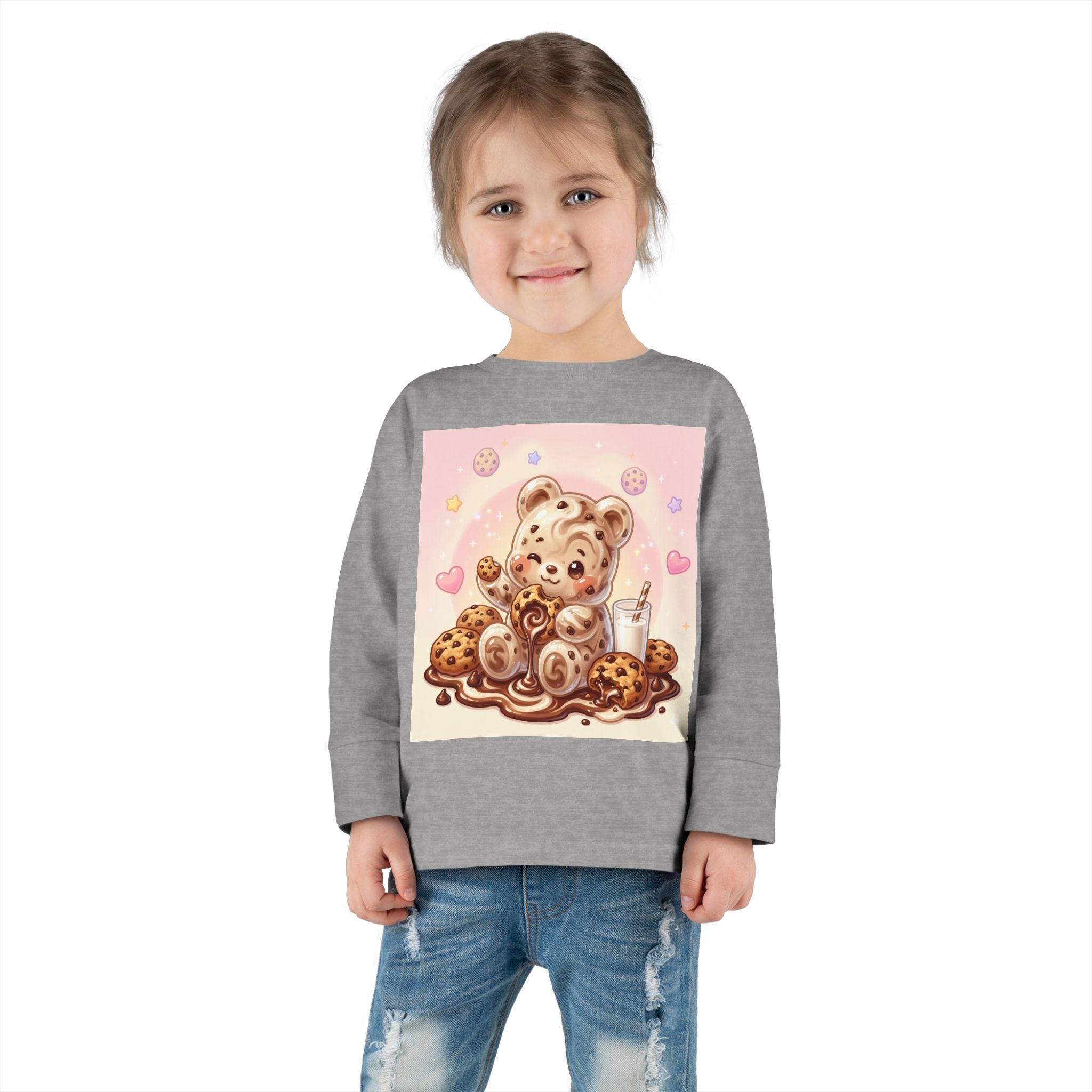 Milk & Cookies, Fudge Oozy Bear Gummy Friend- Kids Graphic Long sleeve Shirt