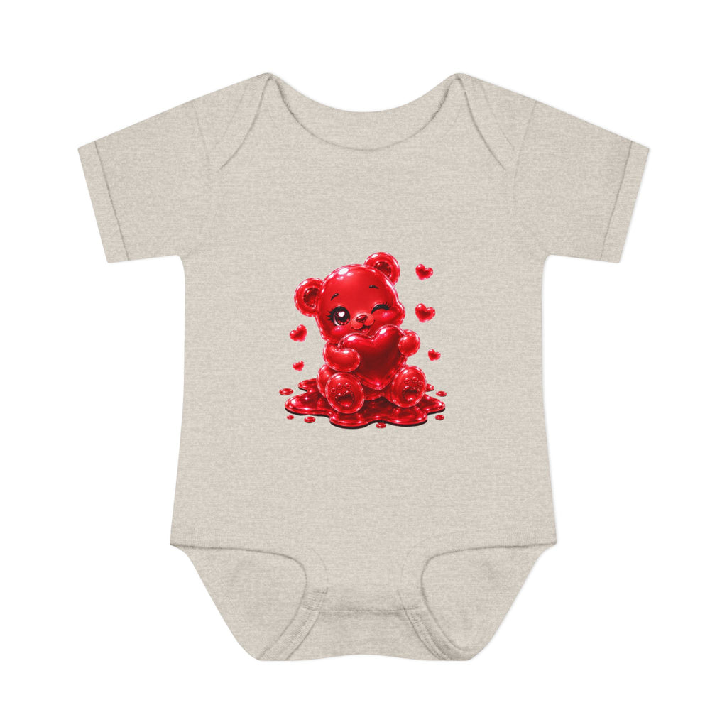 Special Red Heart Oozy Bear Baby Gummy Cutie Addition- Graphic Onesie