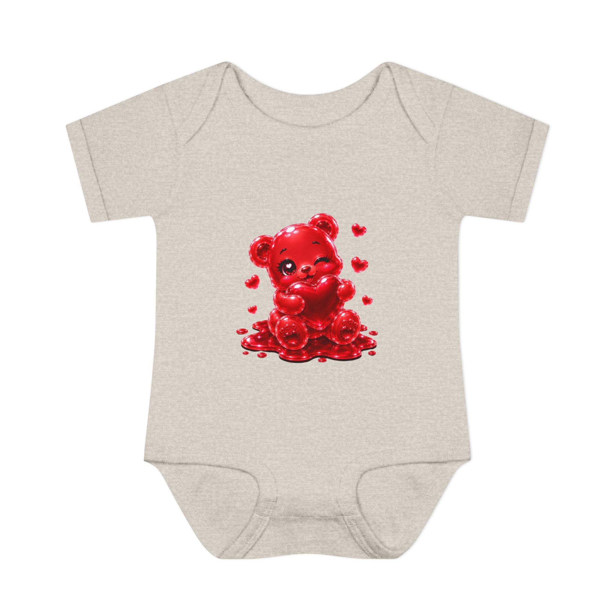 Special Red Heart Oozy Bear Baby Gummy Cutie Addition- Graphic Onesie