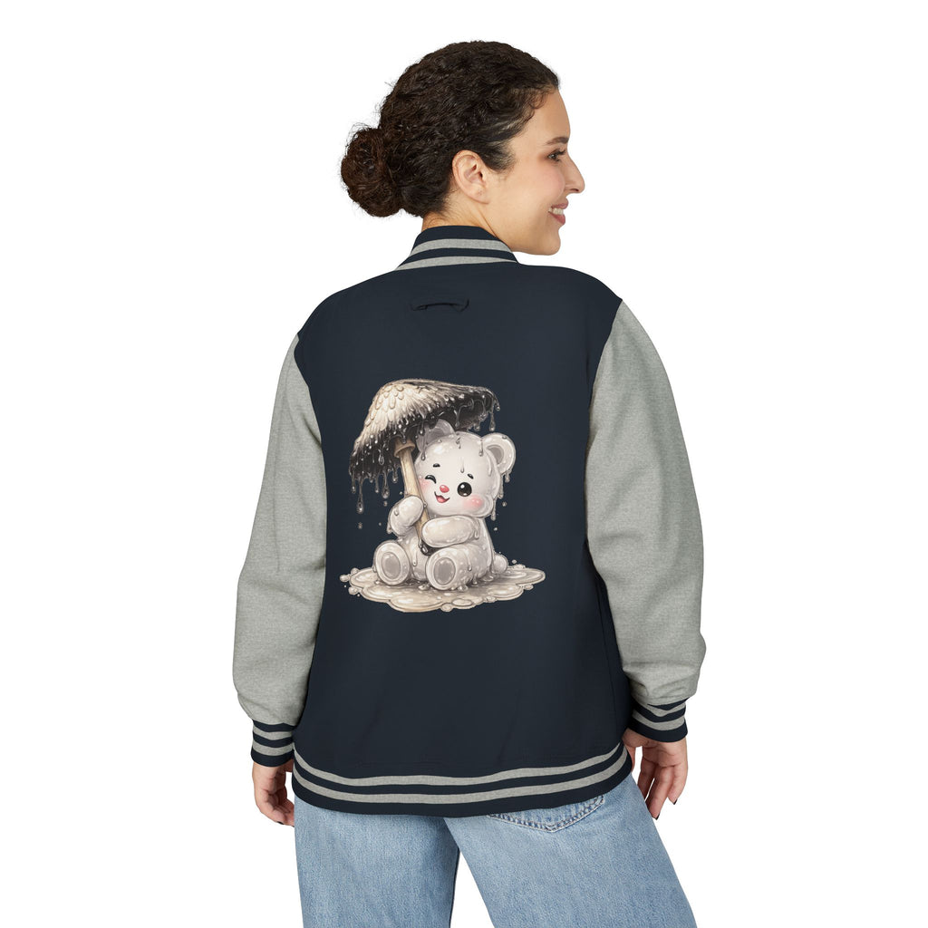Pretty Ink Cap Mushroom, White Gooey Gummy Bear – Vintage Varsity Jacket