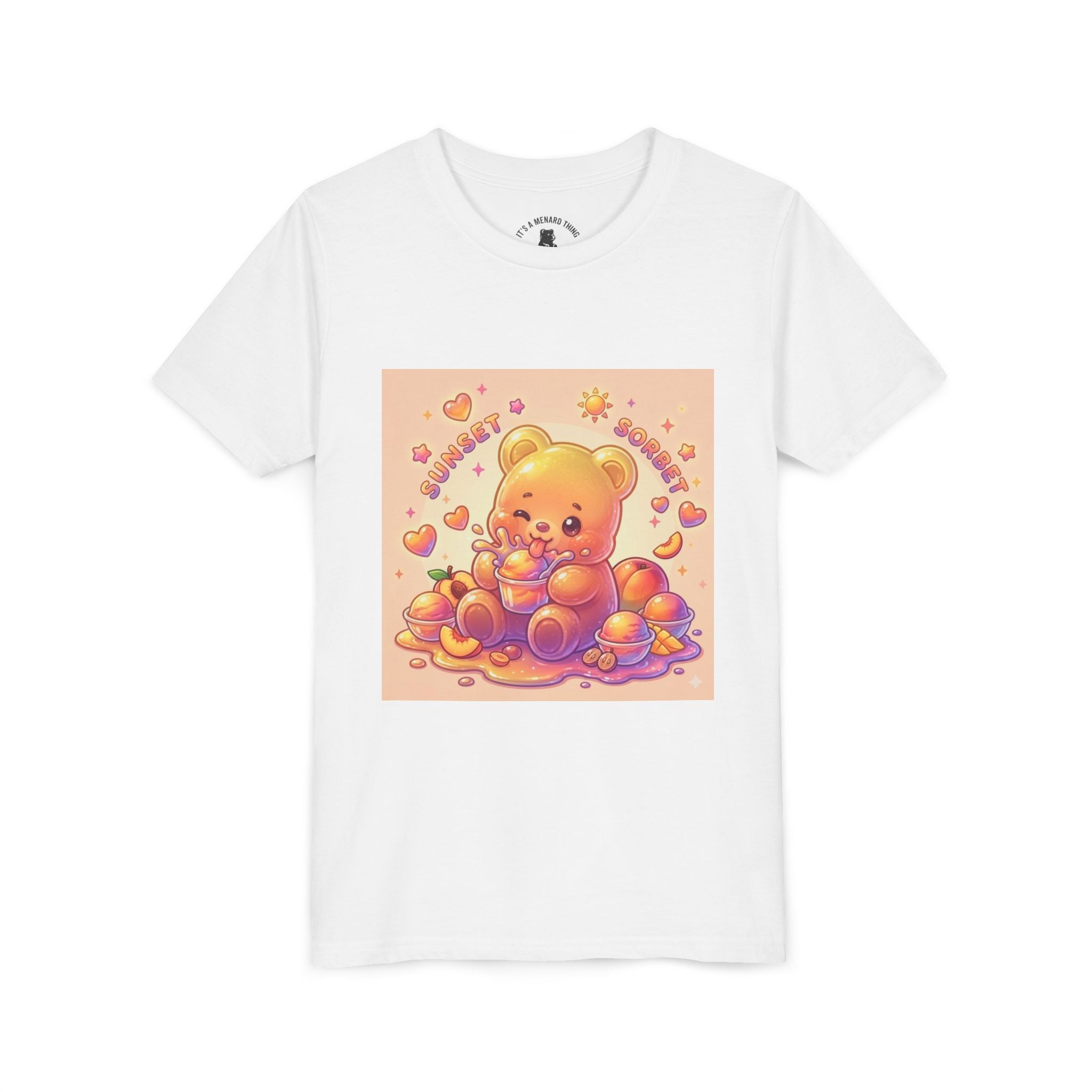 Sunny Peach Sorbet Gooey Gummy Bear Kids Graphic Shirt