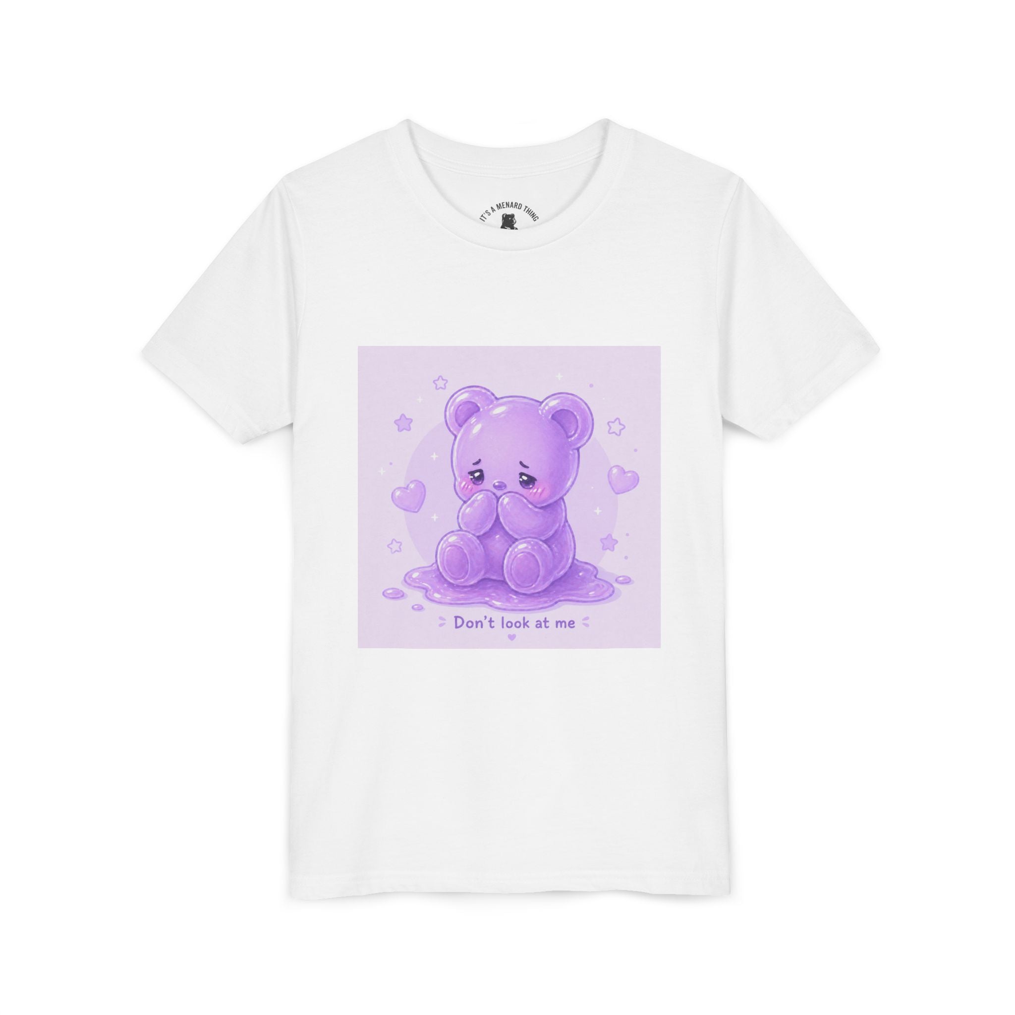 Shy Purple Gooey Gummy Bear “Don’t Look at Me” Graphic