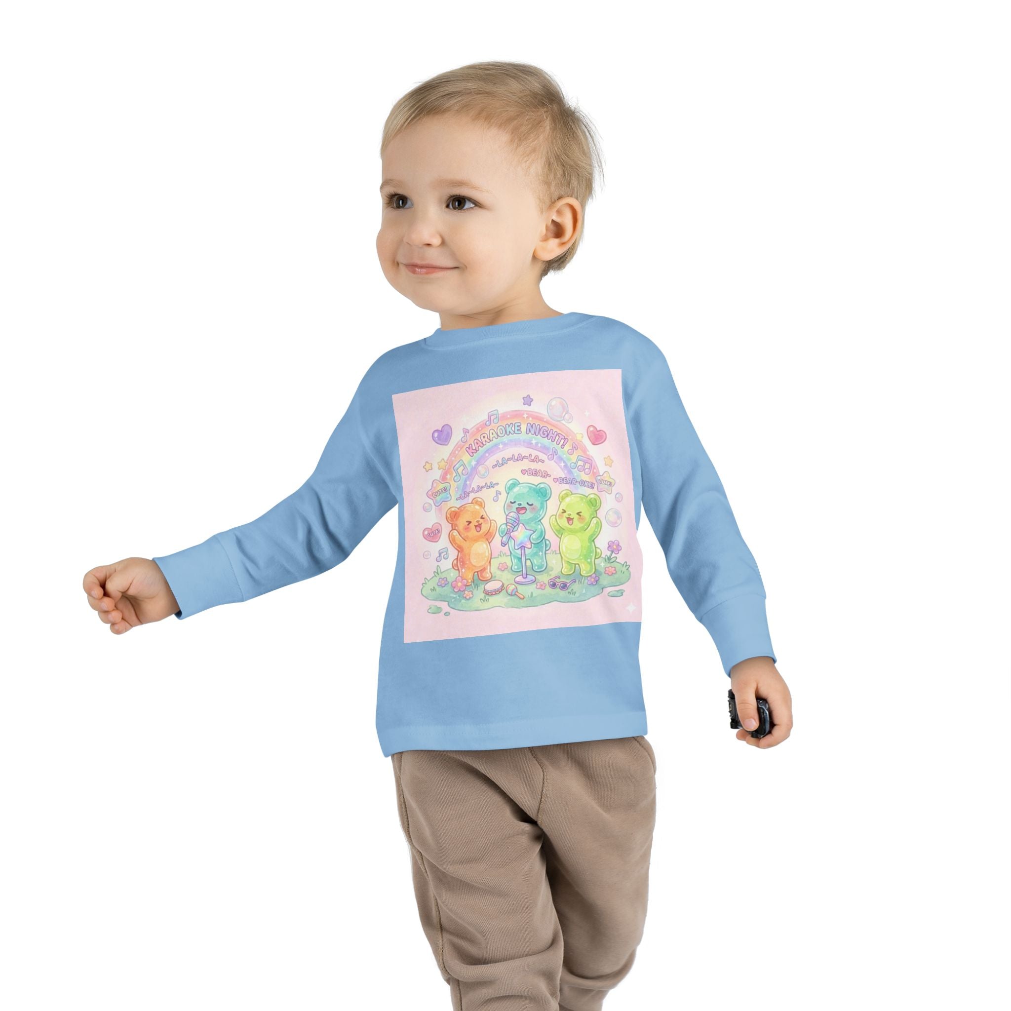 Karaoke Day, Oozy Bear Gummy Group Hang Out- Graphic Long Sleeve Shirt