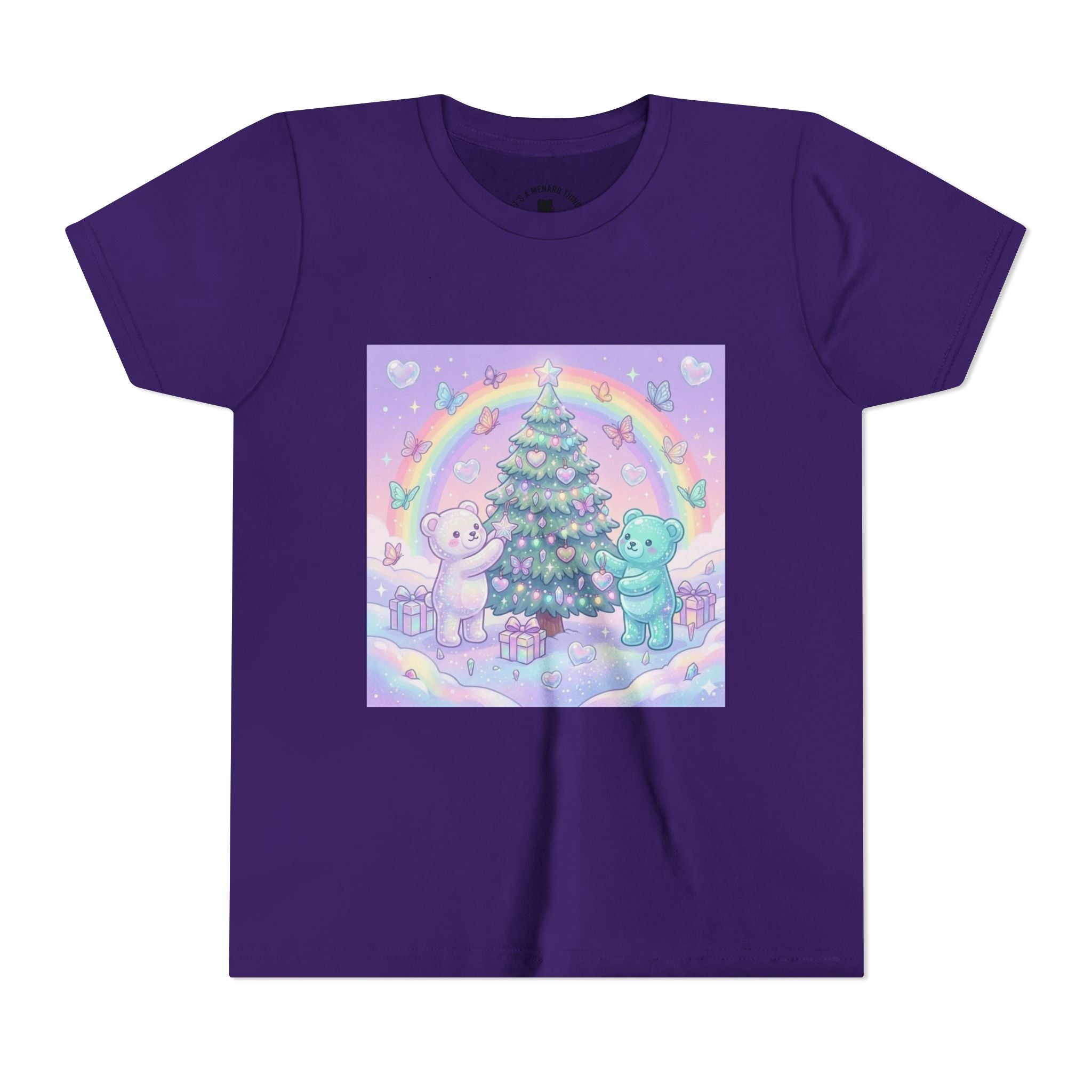 Gooey Gummy Bears Decorating Christmas Tree with Rainbow | Holiday Youth Shirt