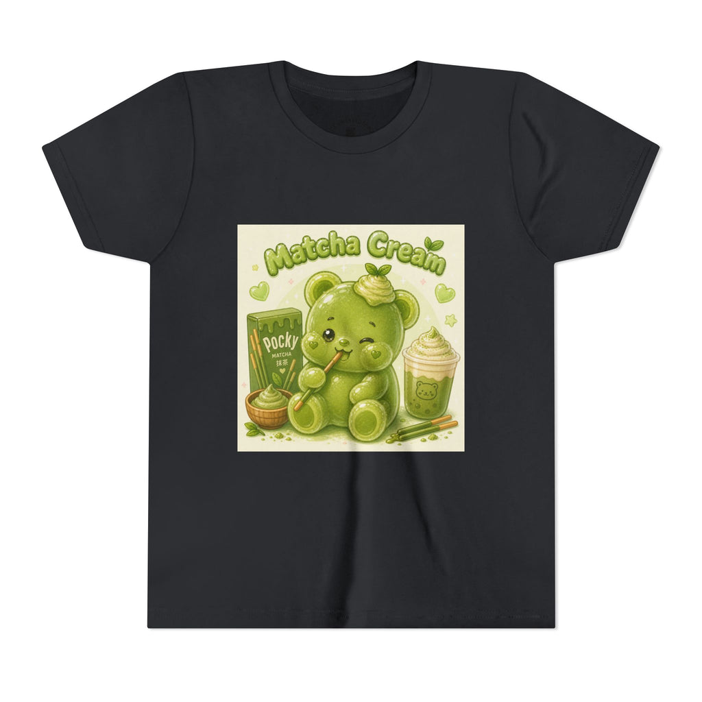 Matcha Cream Gooey Gummy Bear Youth Tee —Pocky & Dessert Graphic