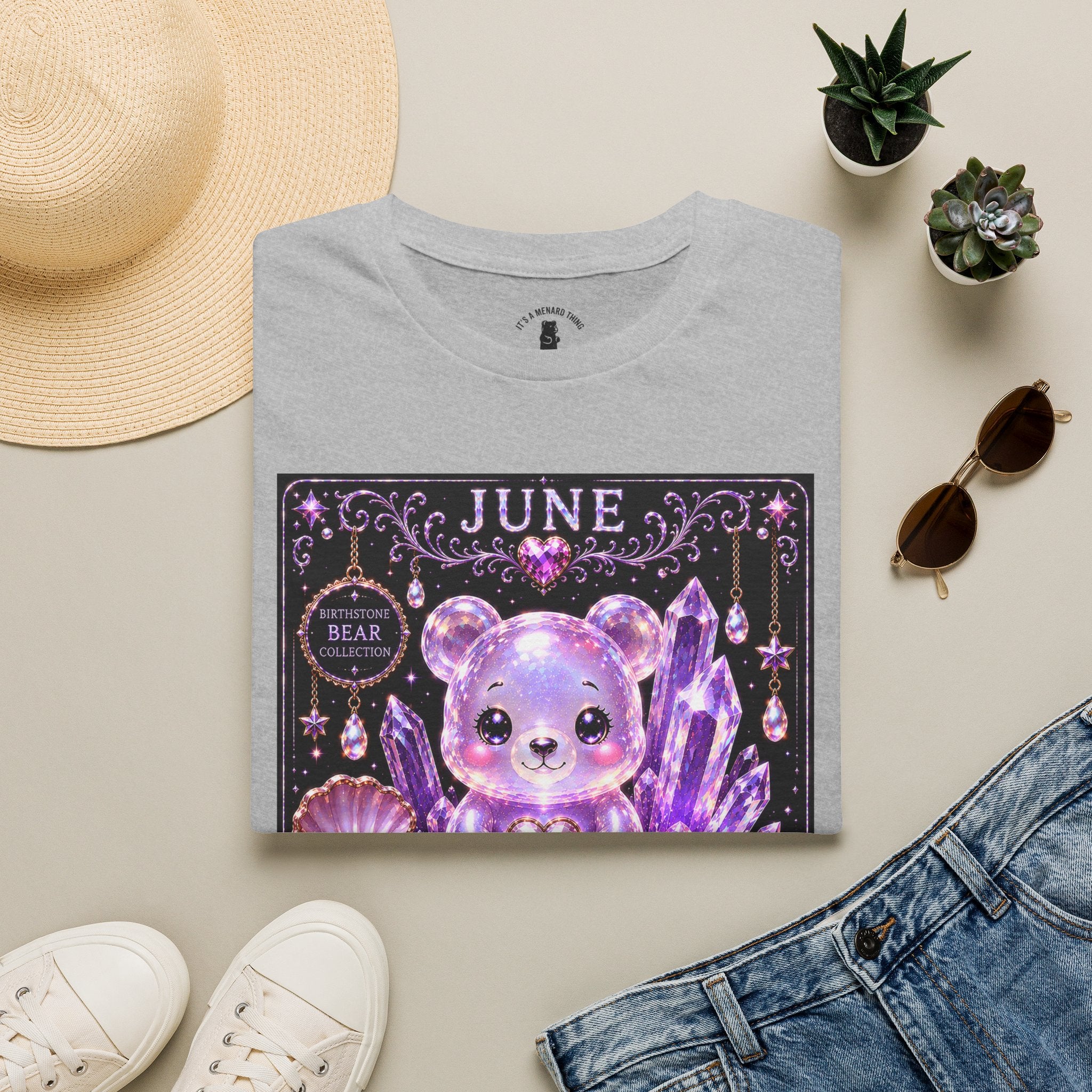 June Birthstone Pearl Crystal Oozy Bears Special Addition- Graphic Shirt