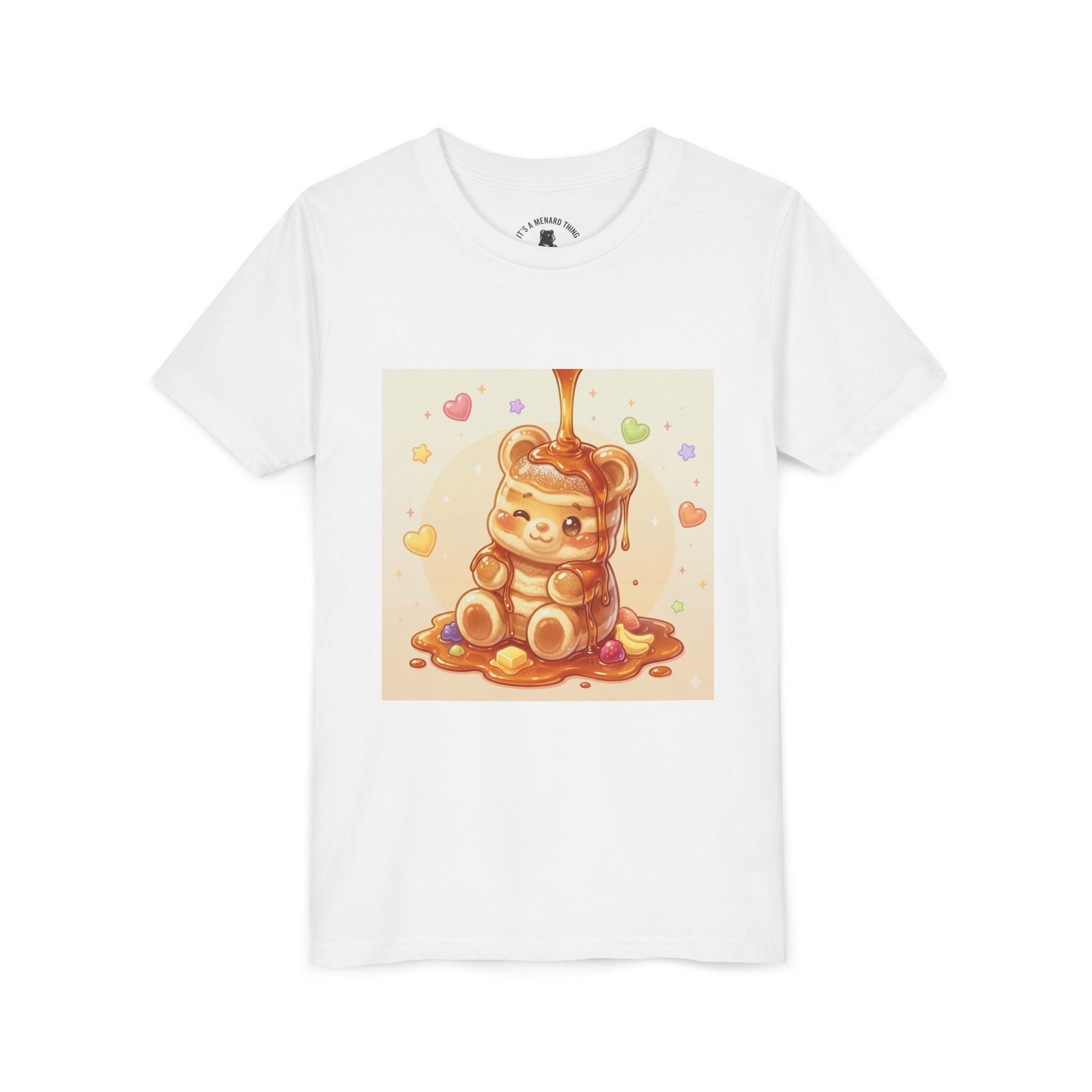 Fluffy Thick Gooey Gummy Pancake Bear Youth T-Shirt