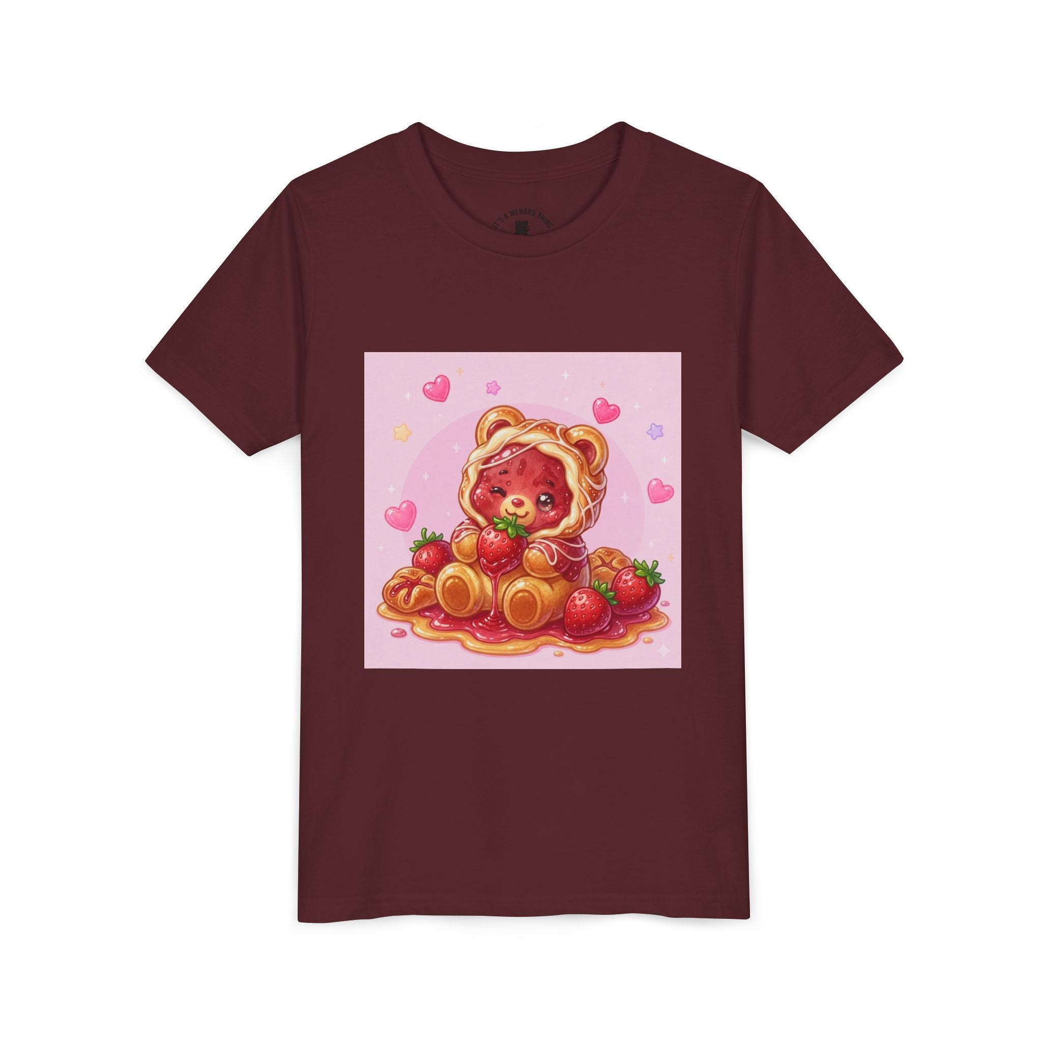 Strawberry Danish Gooey Gummy Bear Graphic Kids T‑Shirt