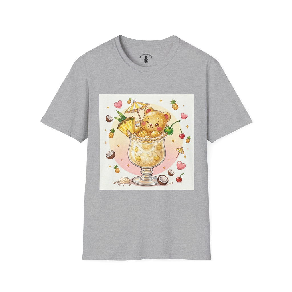 Pina Colada on the Beach, Boozy Gooey Gummy Bear- Kawaii Graphic T-Shirt