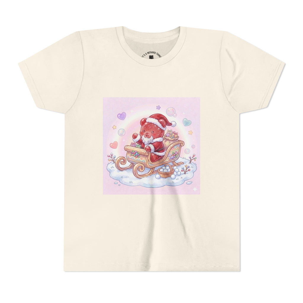 Cute Gooey Gummy Red Santa in Sleigh Holiday Shirt