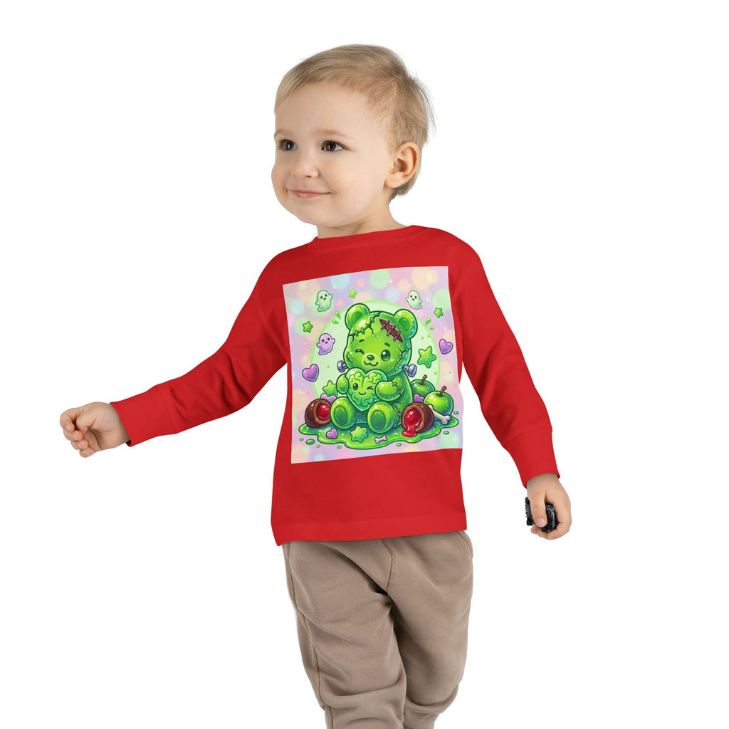 Franken-Oozy-Bear Gummy Friend, Halloween Addition- Graphic Long Sleeve Shirt
