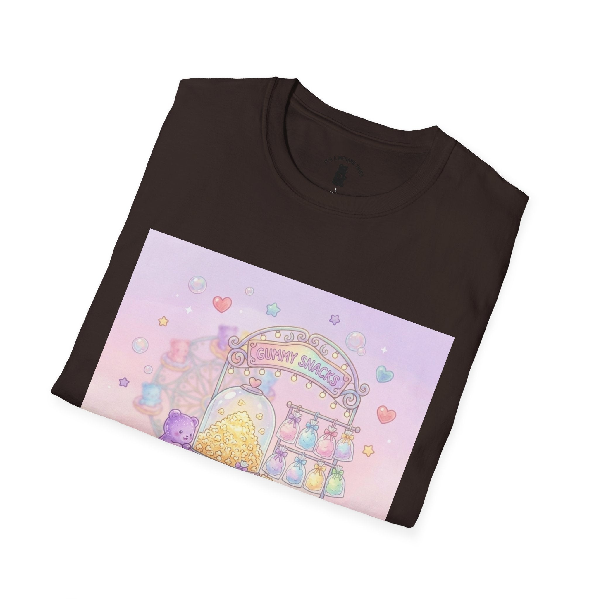 Carnival Snack Cart, Sharing with Friends Gooey Gummy Bears — Whimsical Graphic T-Shirt