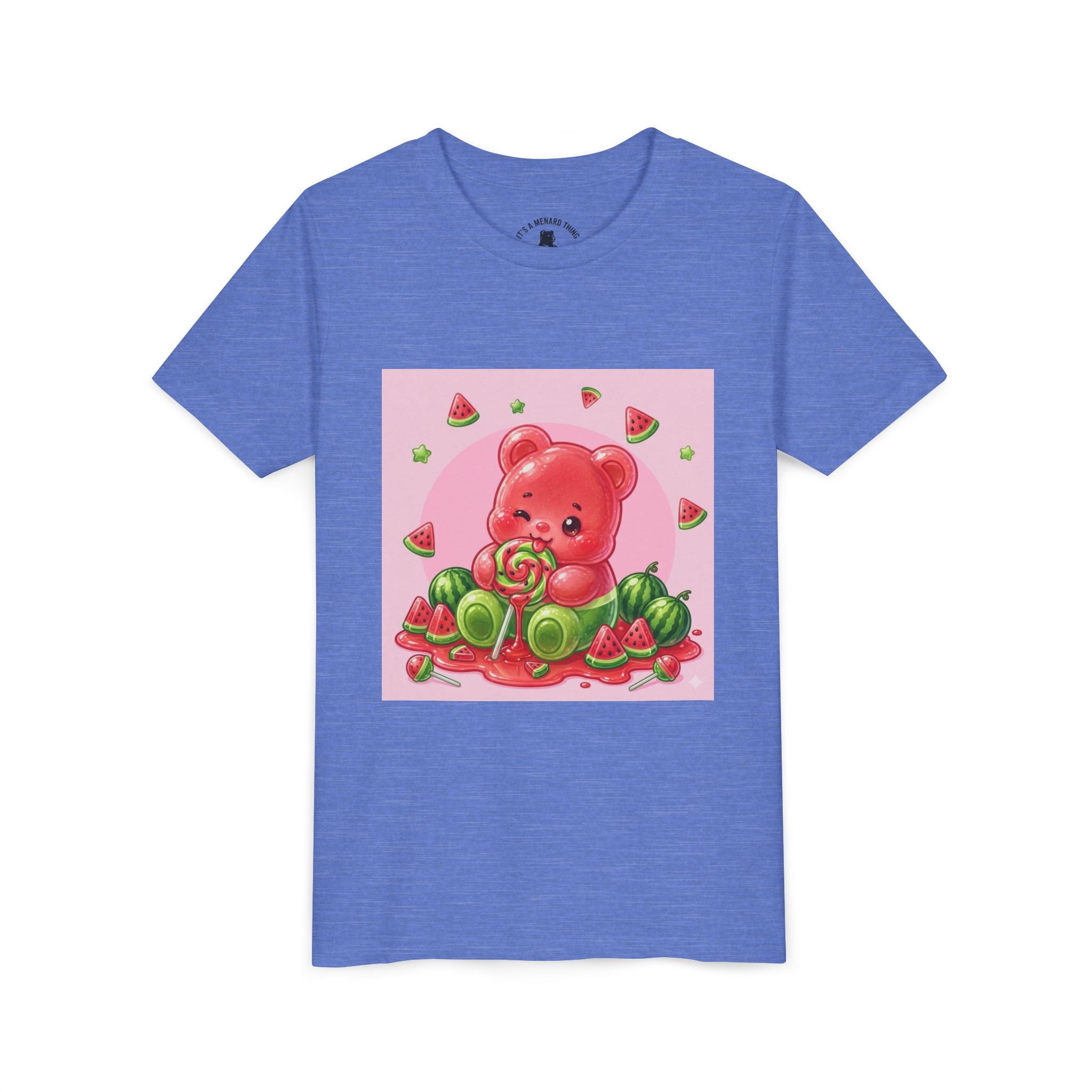 Watermelon Swirl Lollipop Gooey Gummy Bear- Youth Shirt