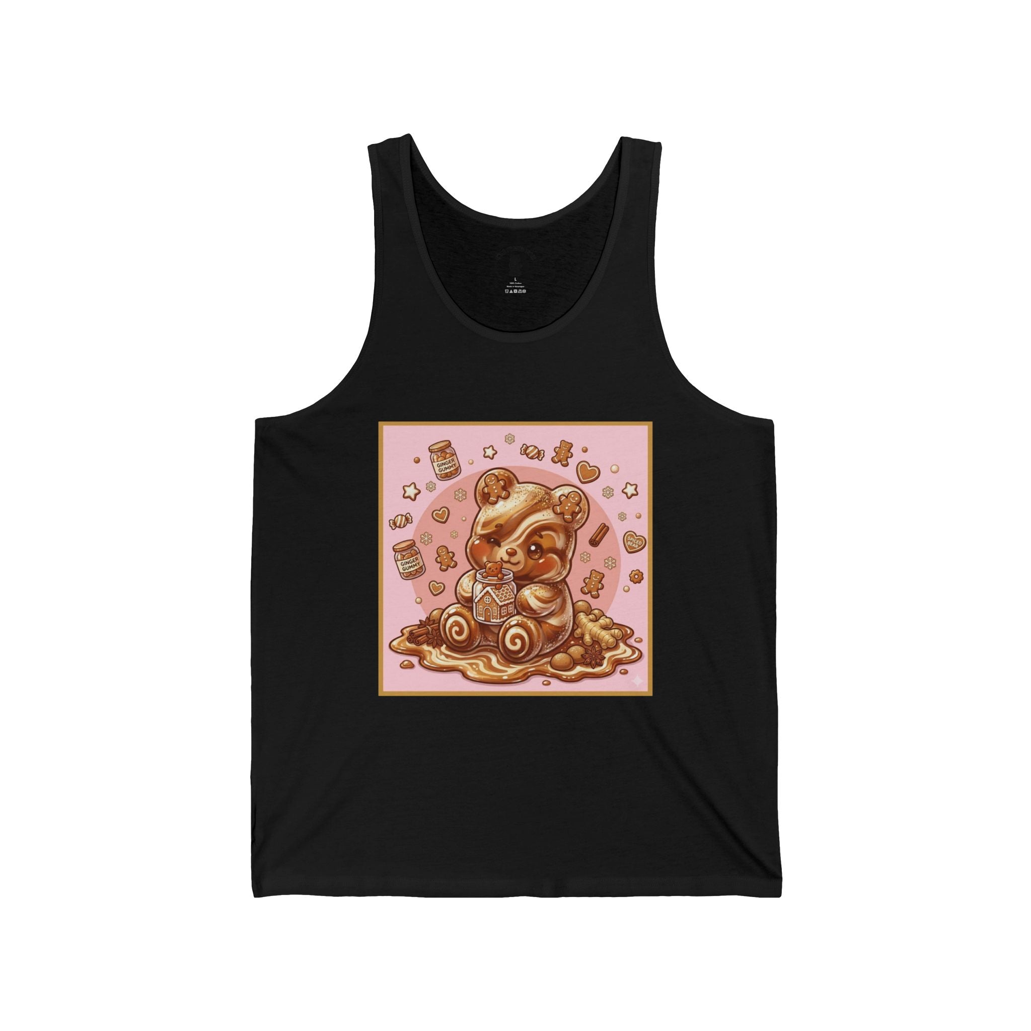 Gingerbread Frosted Cookie, Gooey Gummy Bear — Kawaii Graphic Tank Top
