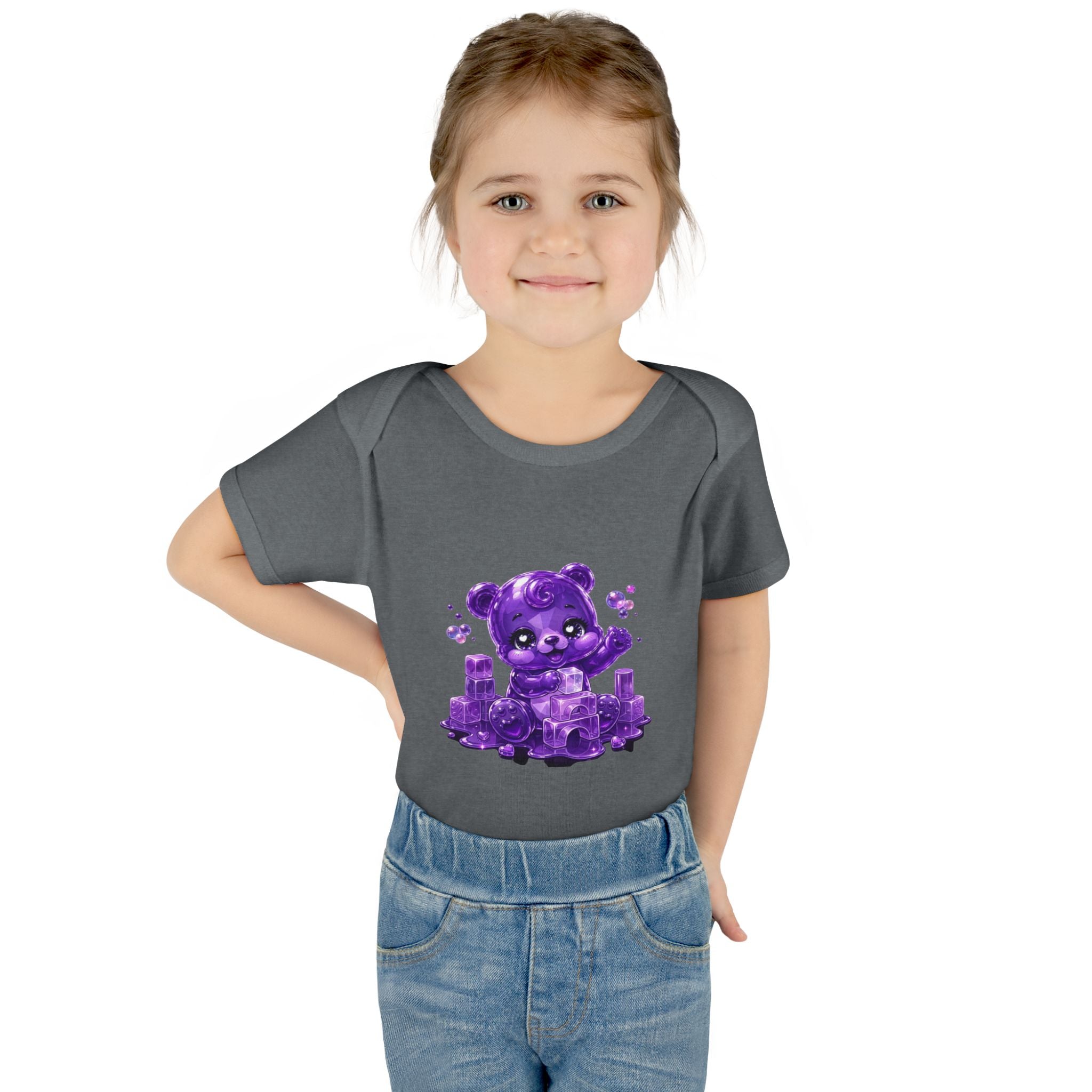Play Time, Purple Crystal Baby Oozy Bear Gummy Cutie Addition- Graphic Onesie