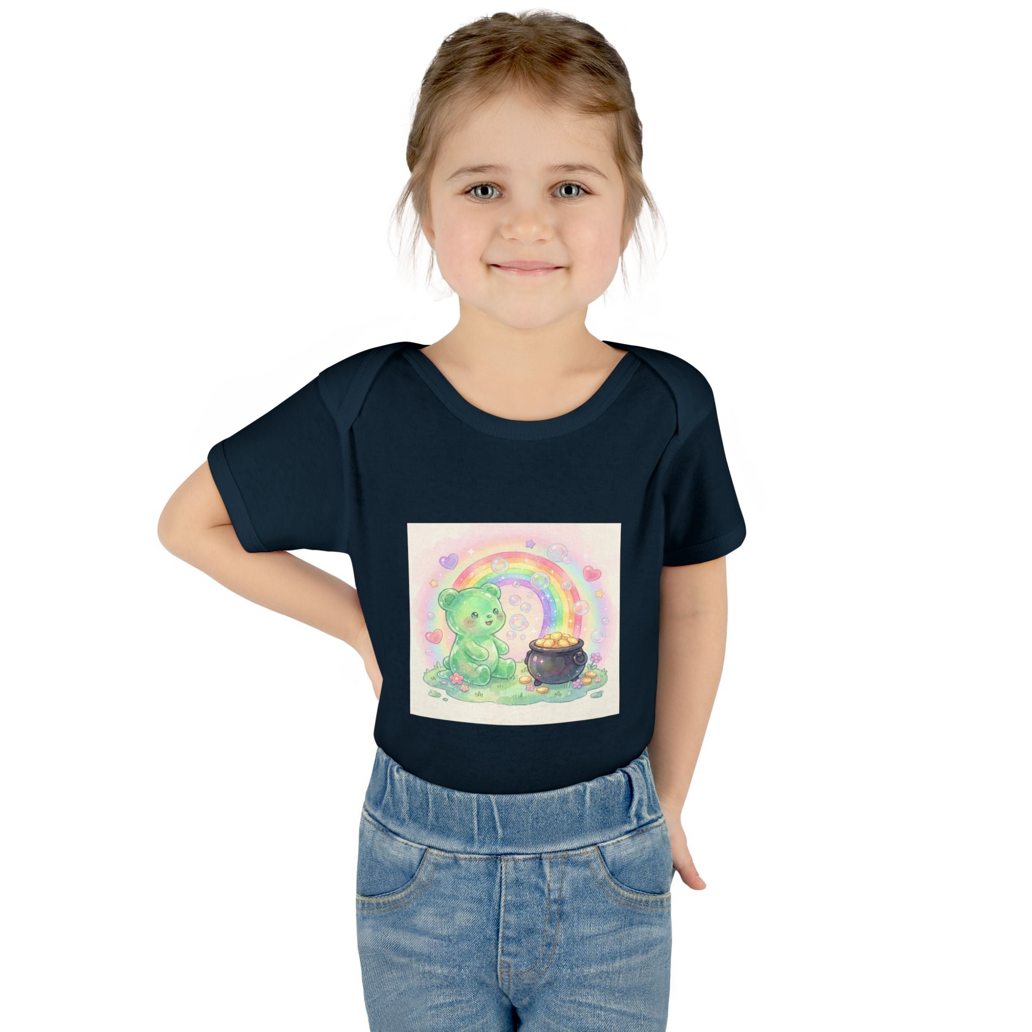 Rainbow Gooey Gummy Bear Found Inner Treasure – Cute St. Patrick’s Day Luck Baby Onesie