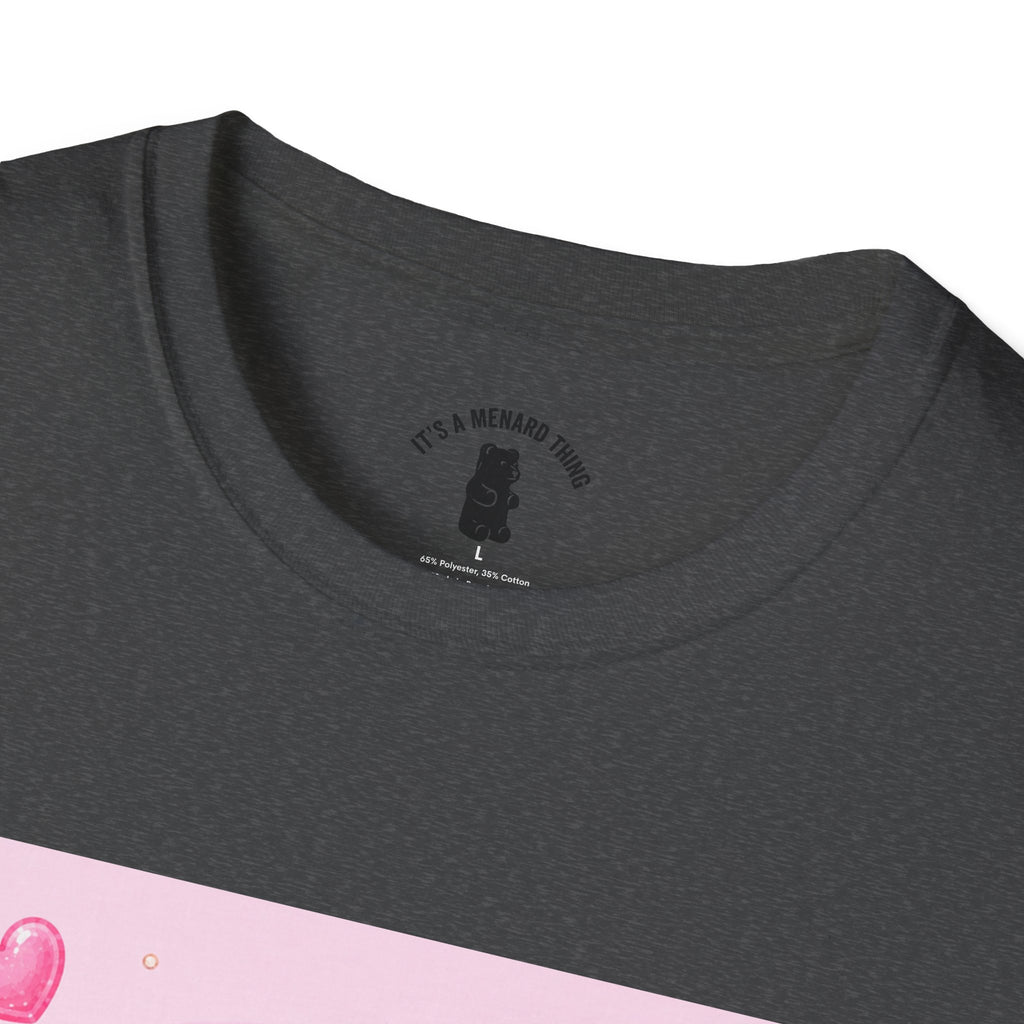 Champagne Pink Boozy Gooey Gummy Bear- Kawaii Graphic T-Shirt