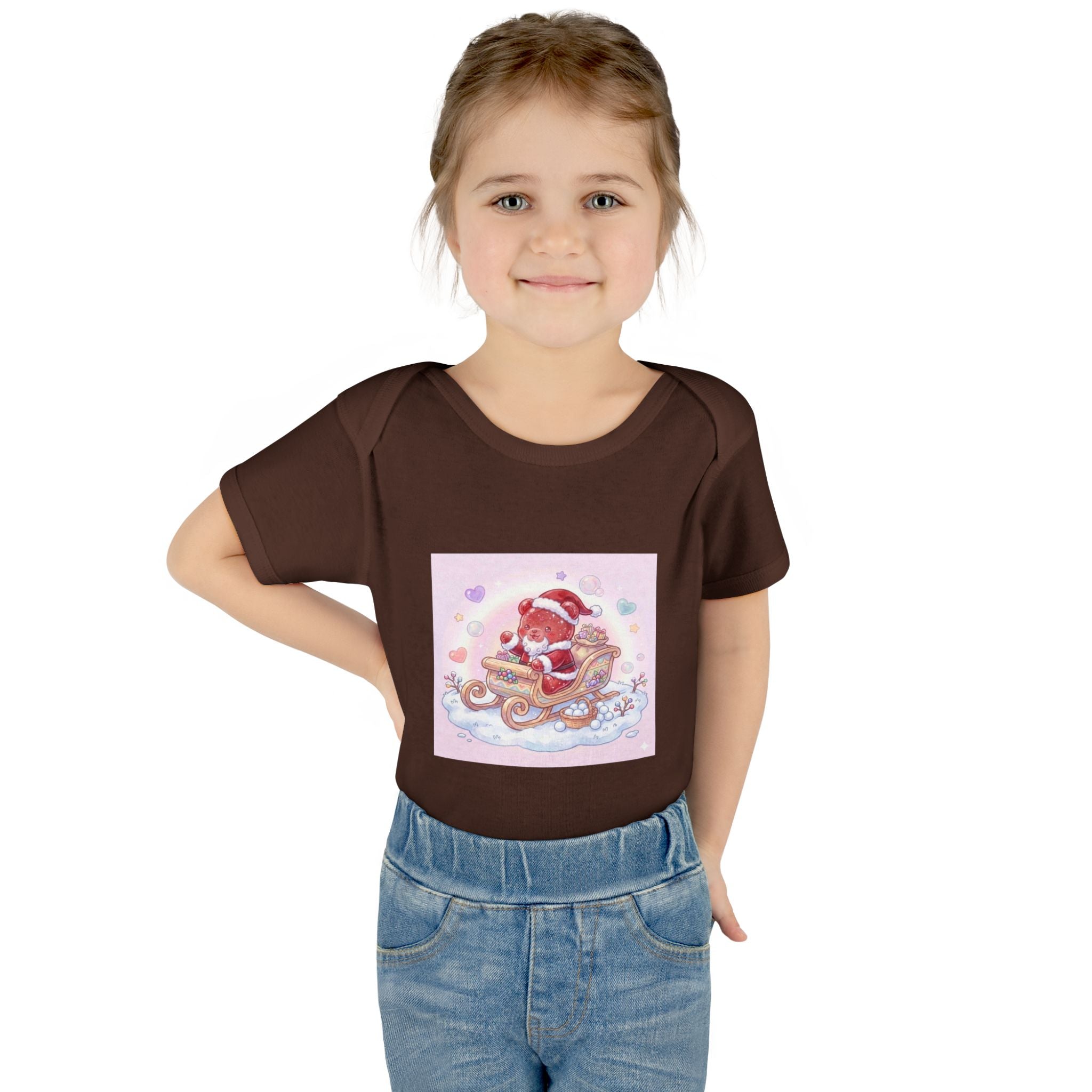 Baby Bodysuit – Gooey Gummy Santa in Sleigh Christmas Infant Onesie