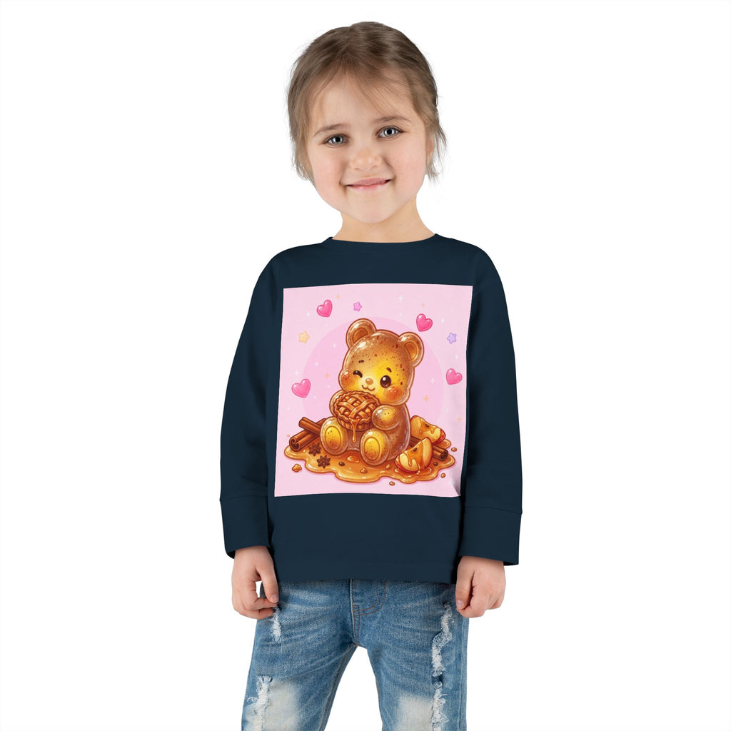 Cinnamon Sweet Fresh Apple Pie, Oozy Bear Gummy Friend- Kids Long Sleeve Shirt