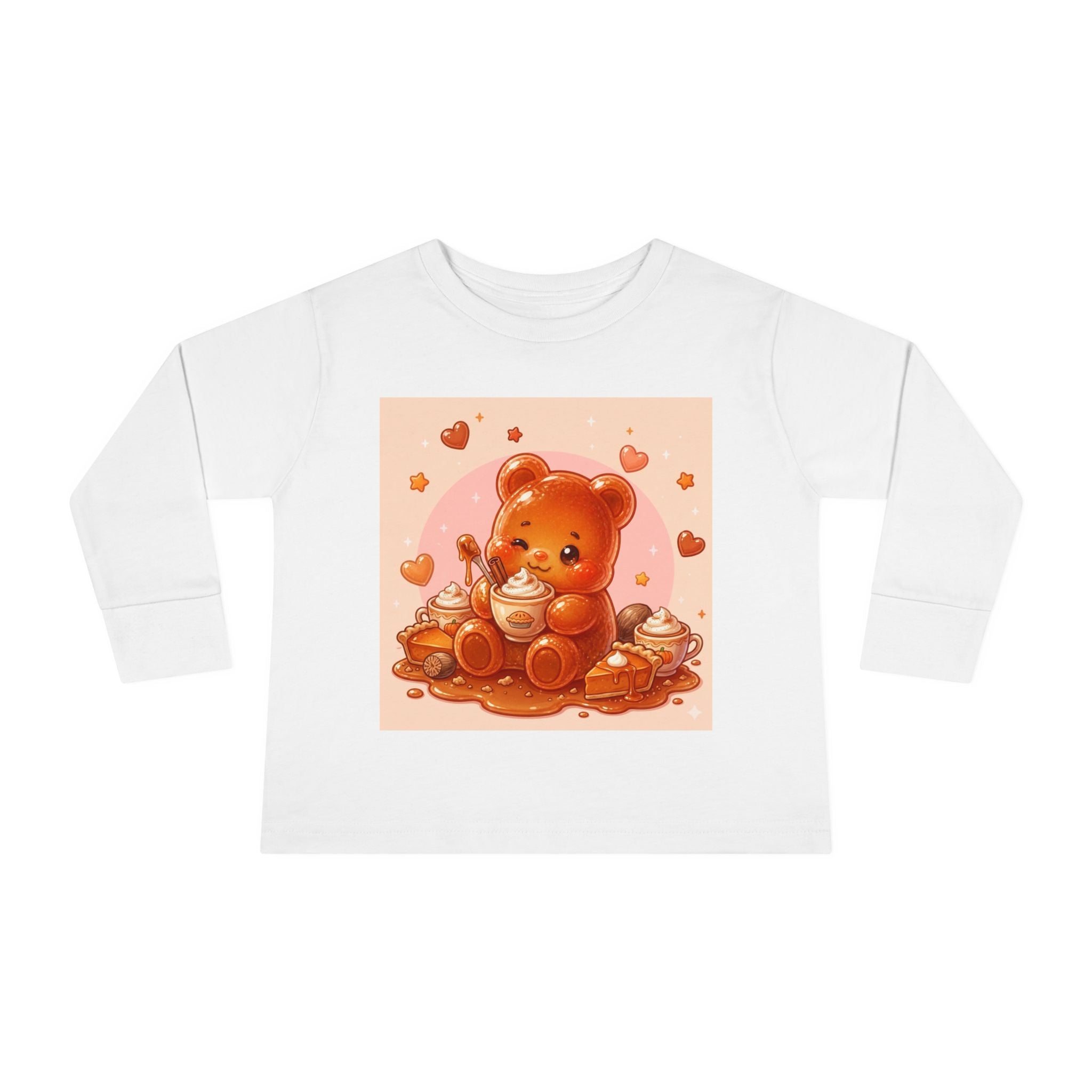 Sweet Pumpkin & Spiced Latte, Oozy Bear Gummy Friend- Kids Graphic Long Sleeve Shirt