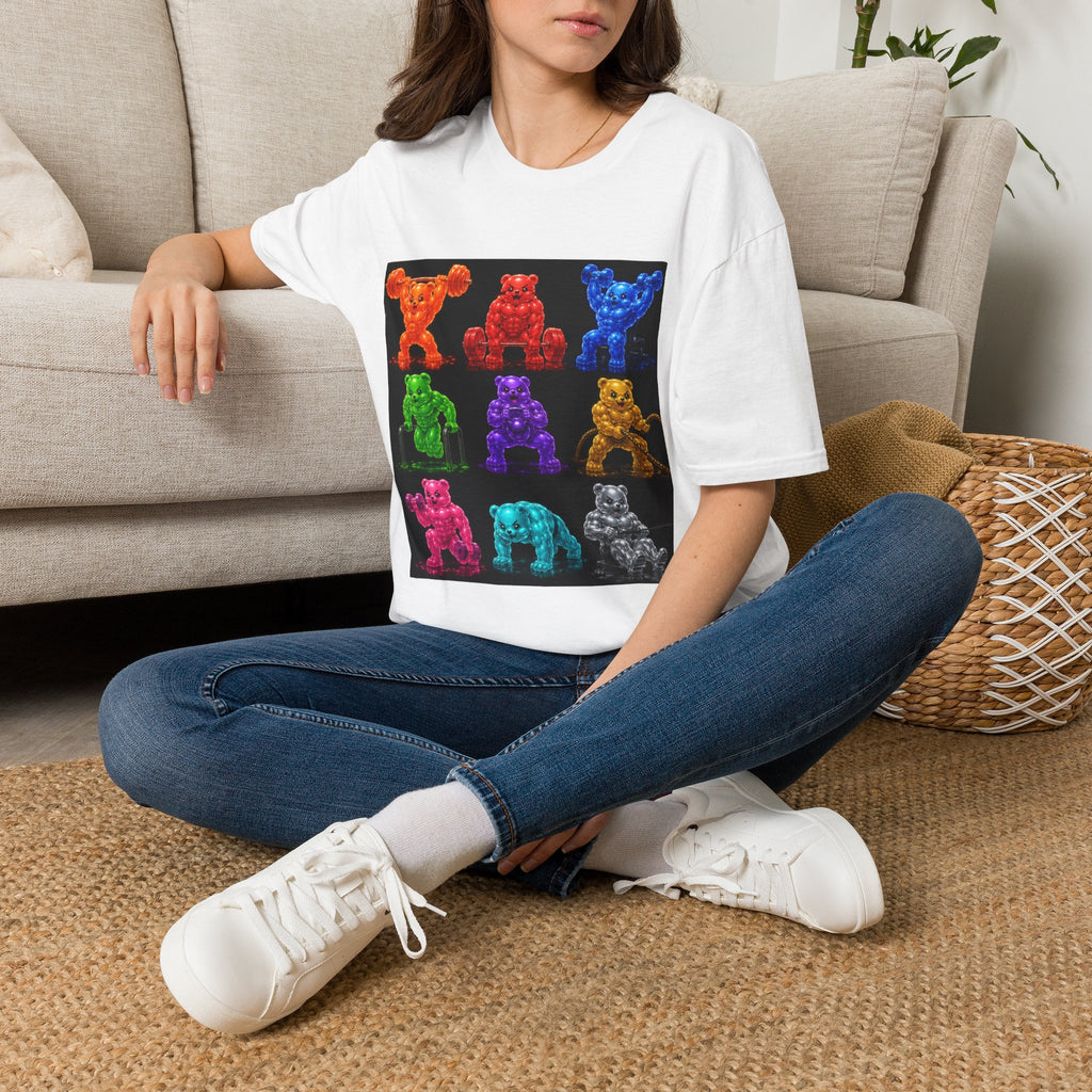 Gummy Grid of Oozy Buff Bears Workout- Adult Graphic Shirt