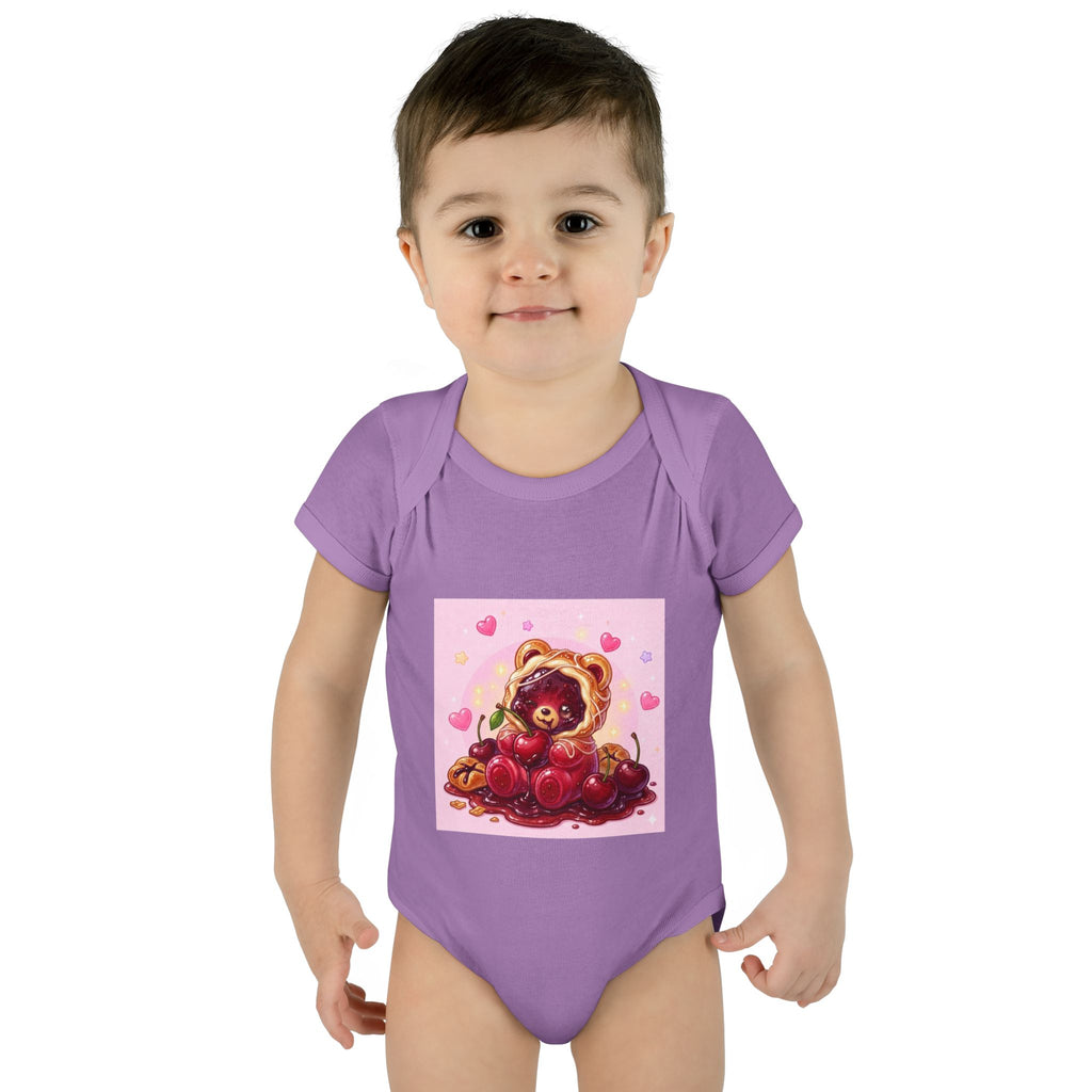 Cherry Danish Gooey Gummy Bear in Puff PJs (Infant Rib Onesie)