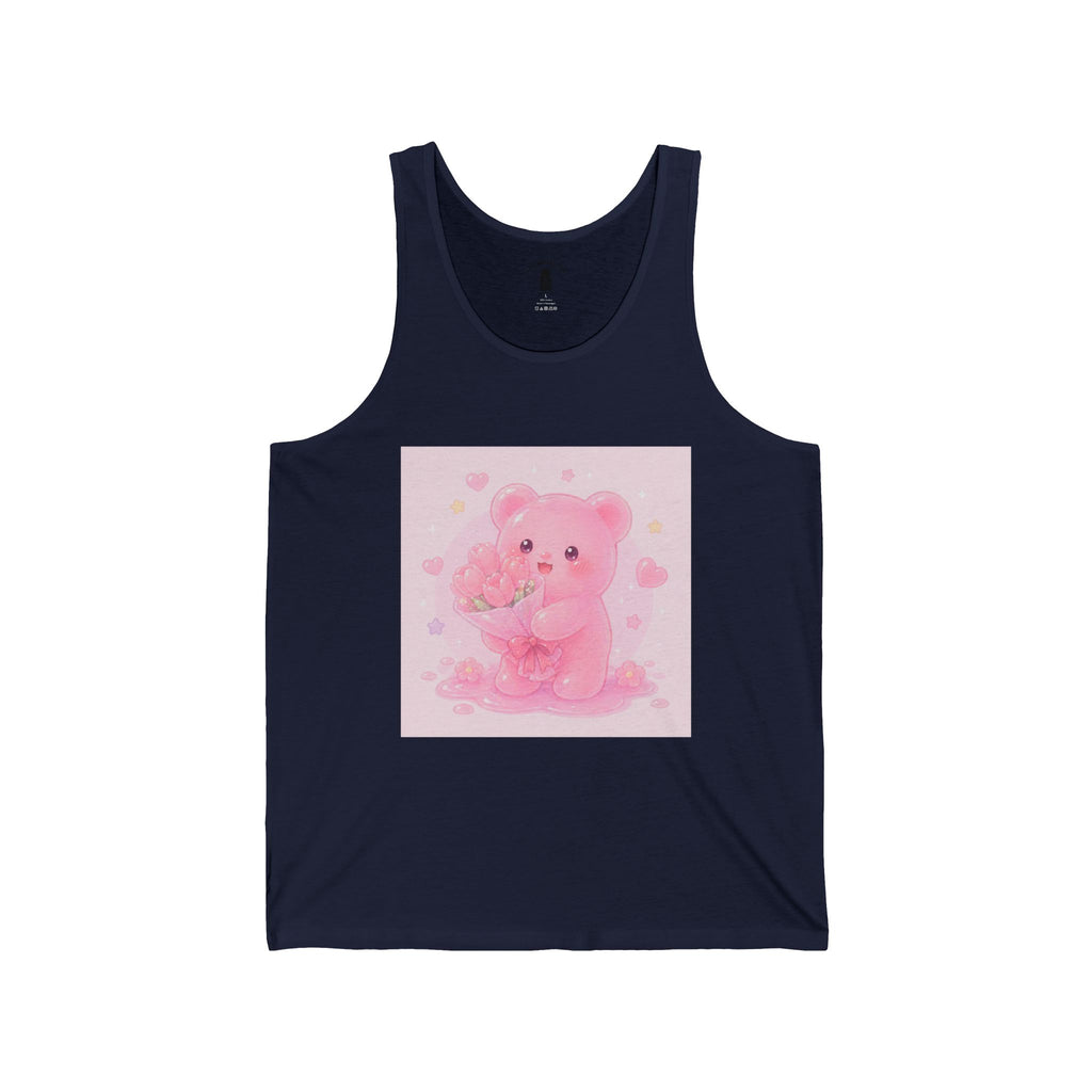 Valentine Flowers for You, Pink Gooey Floral Gummy Bear - Cute Graphic Tank Top