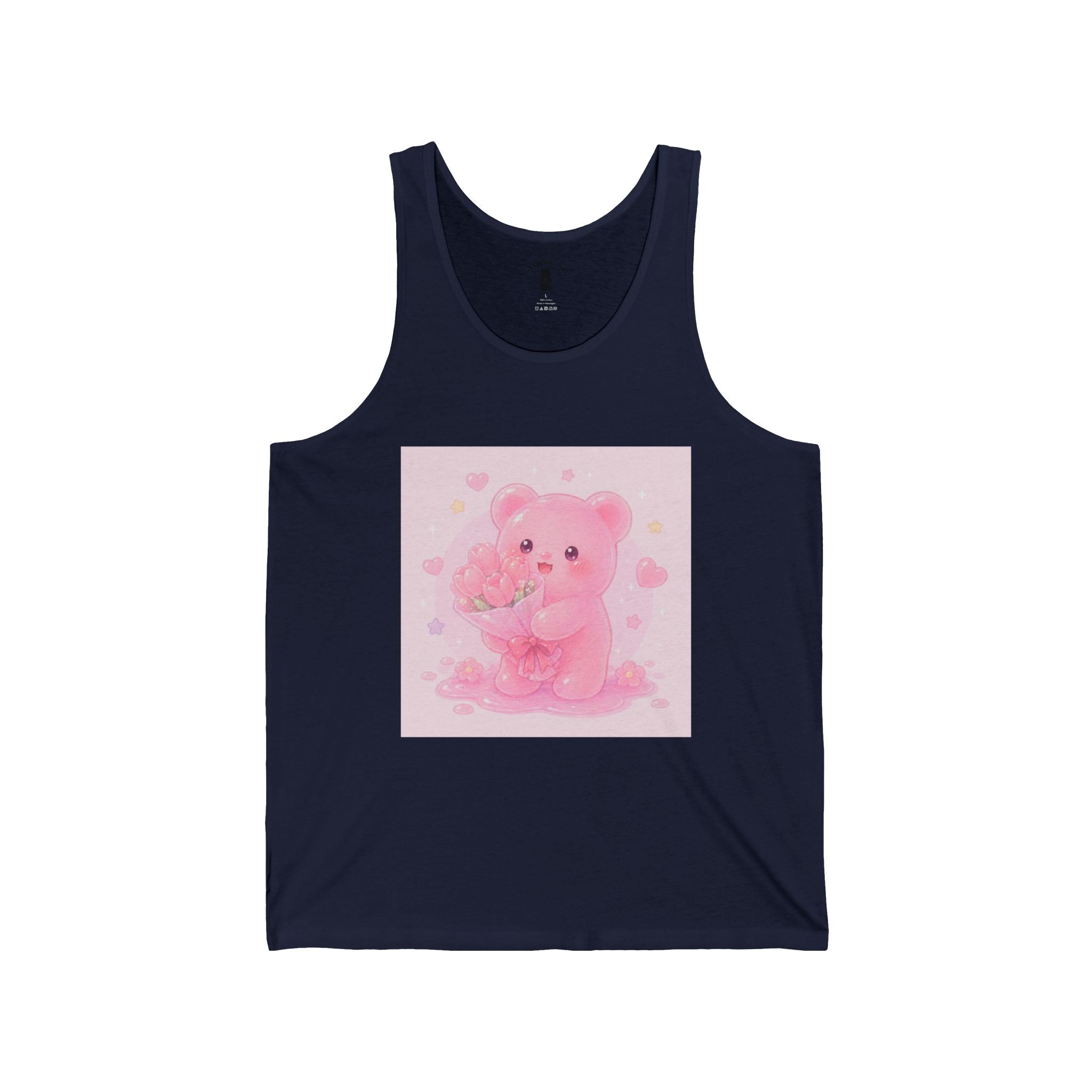 Valentine Flowers for You, Pink Gooey Floral Gummy Bear - Cute Graphic Tank Top