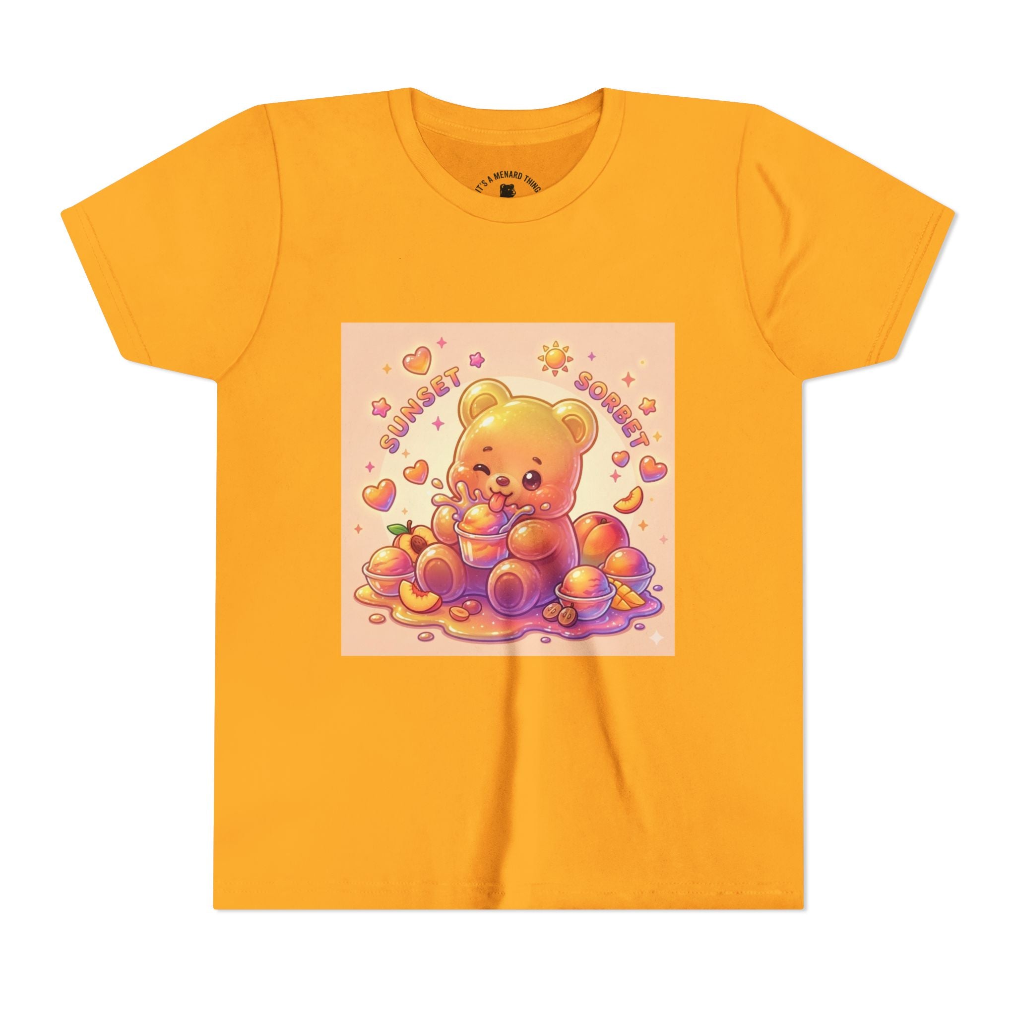 Sunny Peach Sorbet Gooey Gummy Bear Kids Graphic Shirt