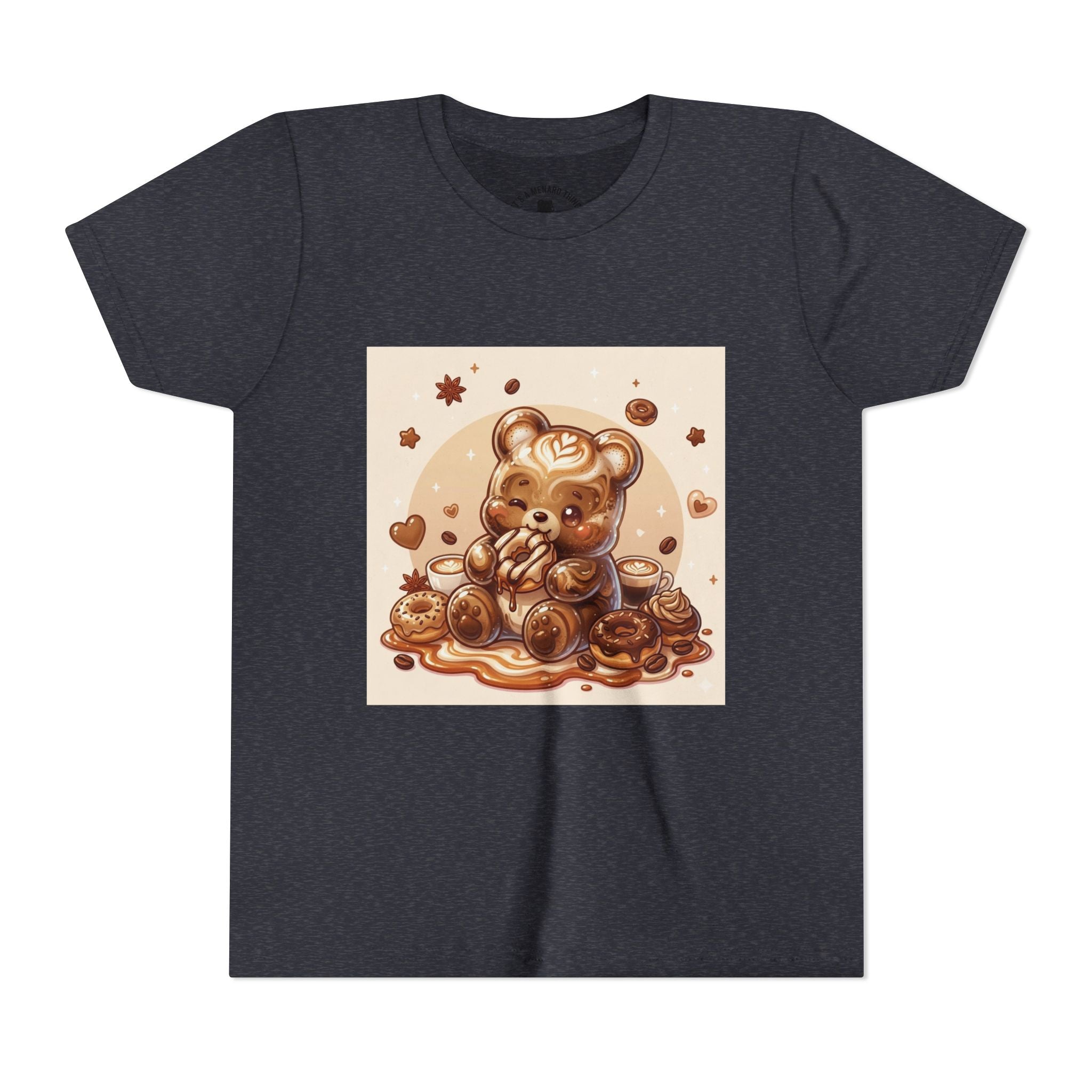 Coffee & Donuts Gooey Gummy Bear Graphic Kids Shirt