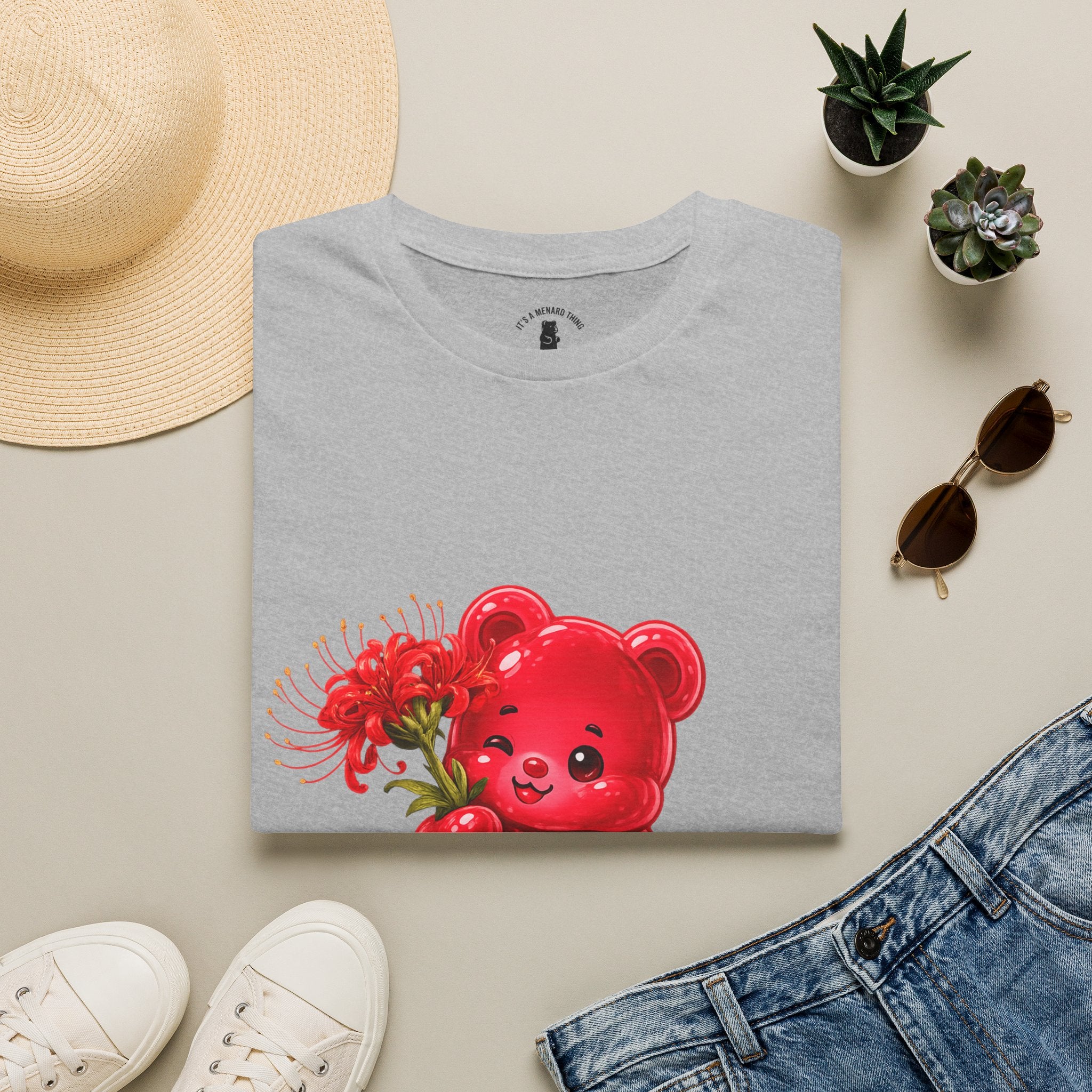 Blooming Spider Lily Special, Red Oozy Bear Gummy Friend- Graphic Shirt