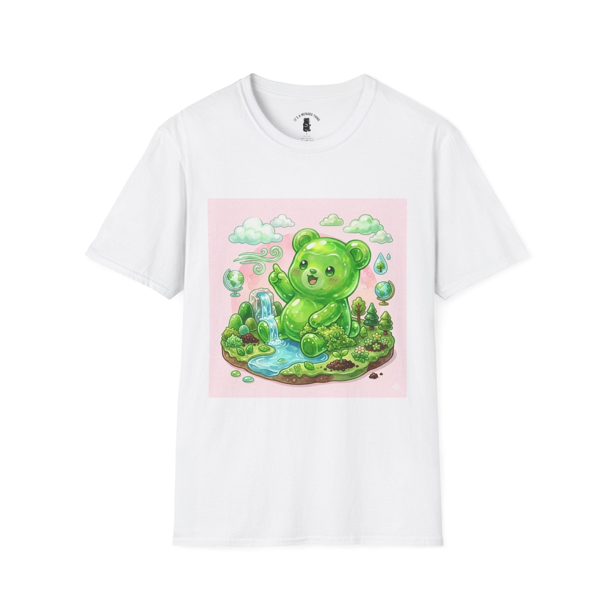 Green Teddy Bear Nature Tee — Cute Eco-Garden Graphic T-Shirt