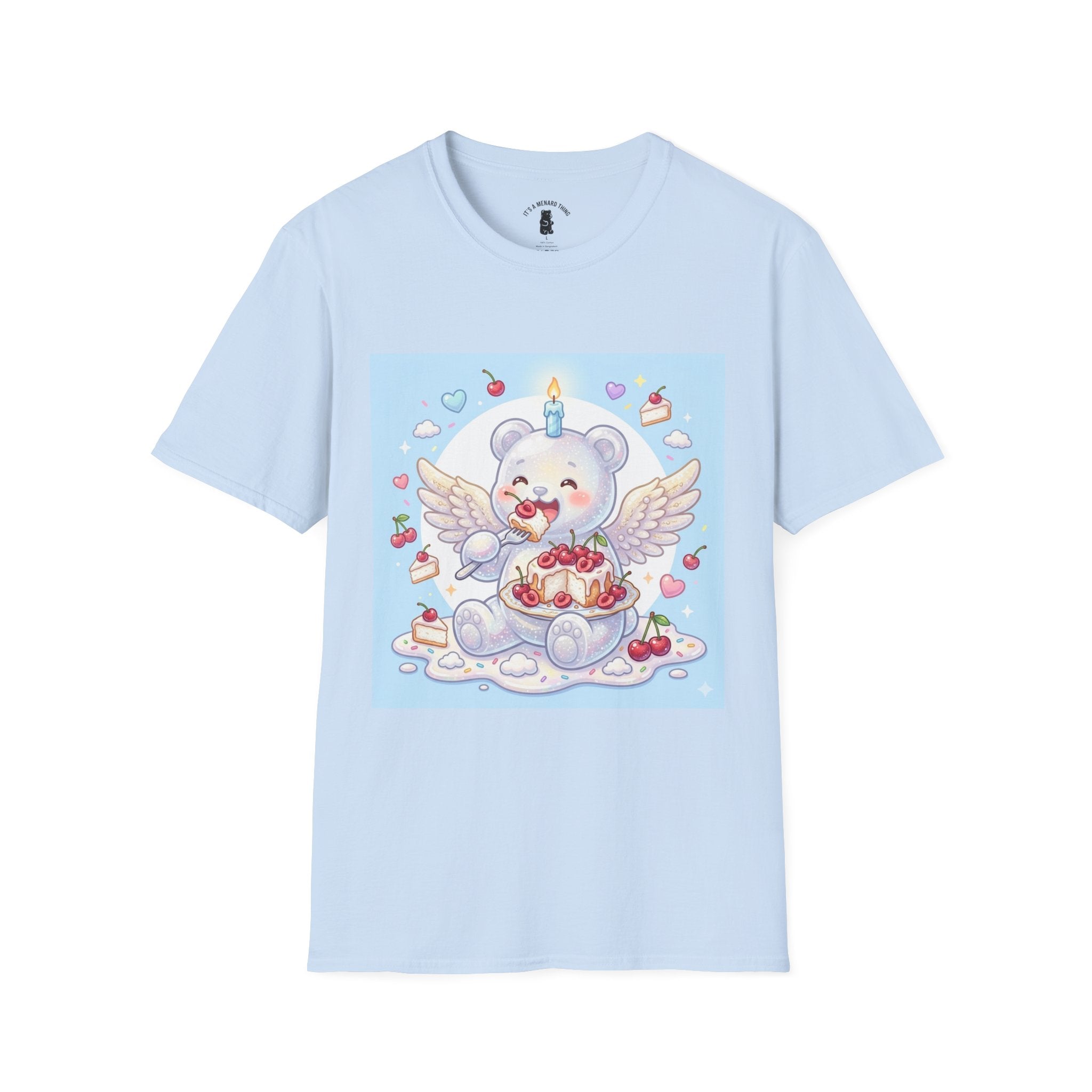 Cute Angel Food Cake, White Gooey Gummy Bear — Kawaii Graphic Tee
