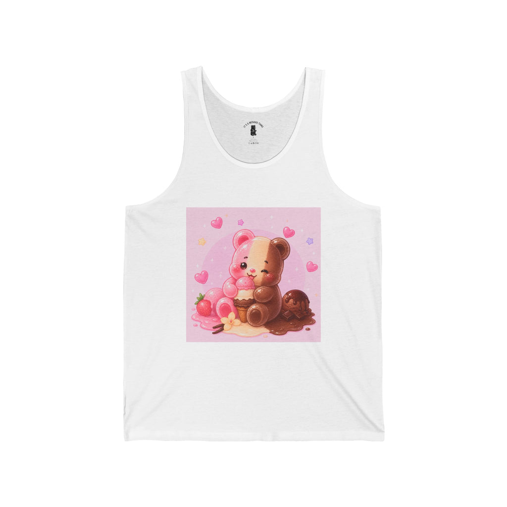 Neapolitan Ice Cream, Gooey Gummy Friend – Kawaii Design Tank Top