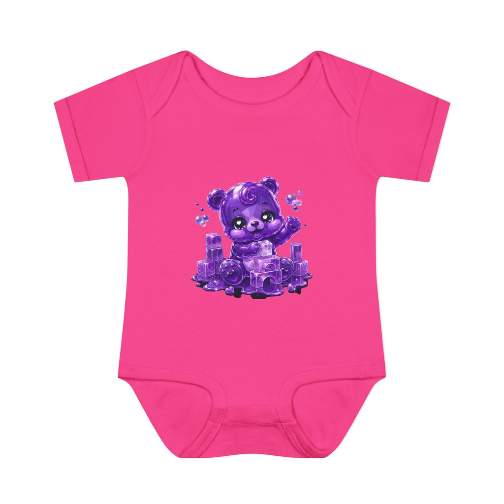 Play Time, Purple Crystal Baby Oozy Bear Gummy Cutie Addition- Graphic Onesie