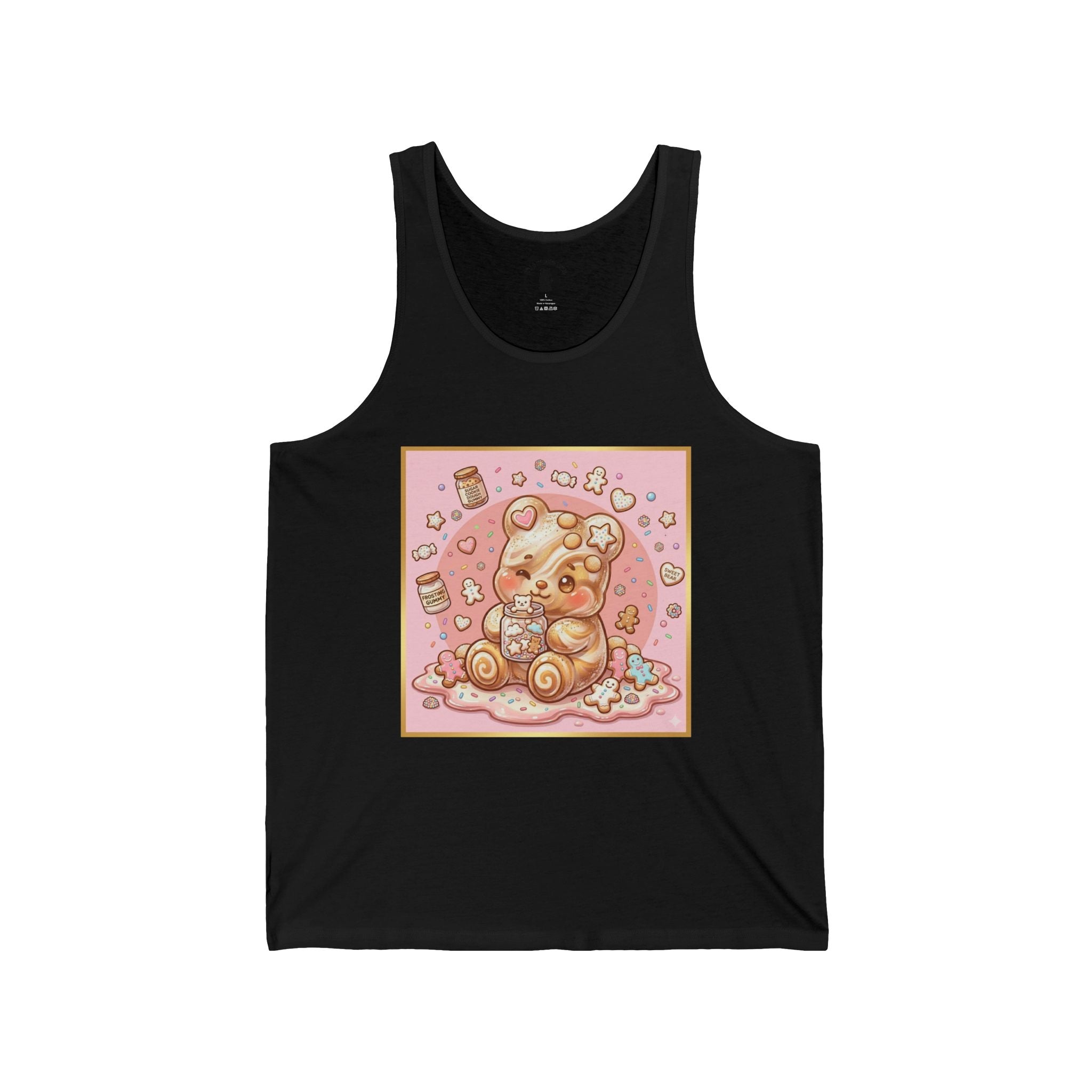 Frosted Sugar Cookie, Gooey Gummy Bear Friend — Cute Graphic Tank Top