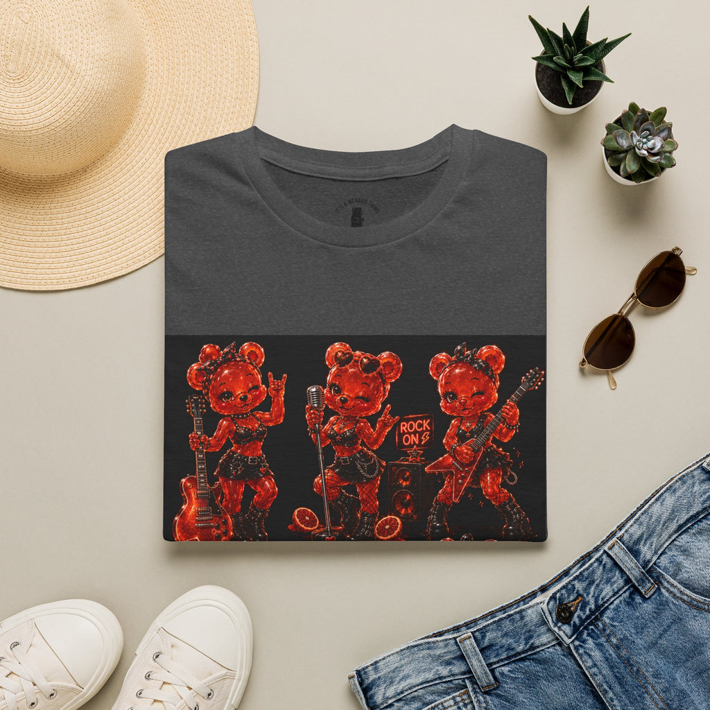 Rocking Blood Orange Grunge Oozy Bear Rocker Babe, Pin Up- Adult Graphic Shirt (18+)