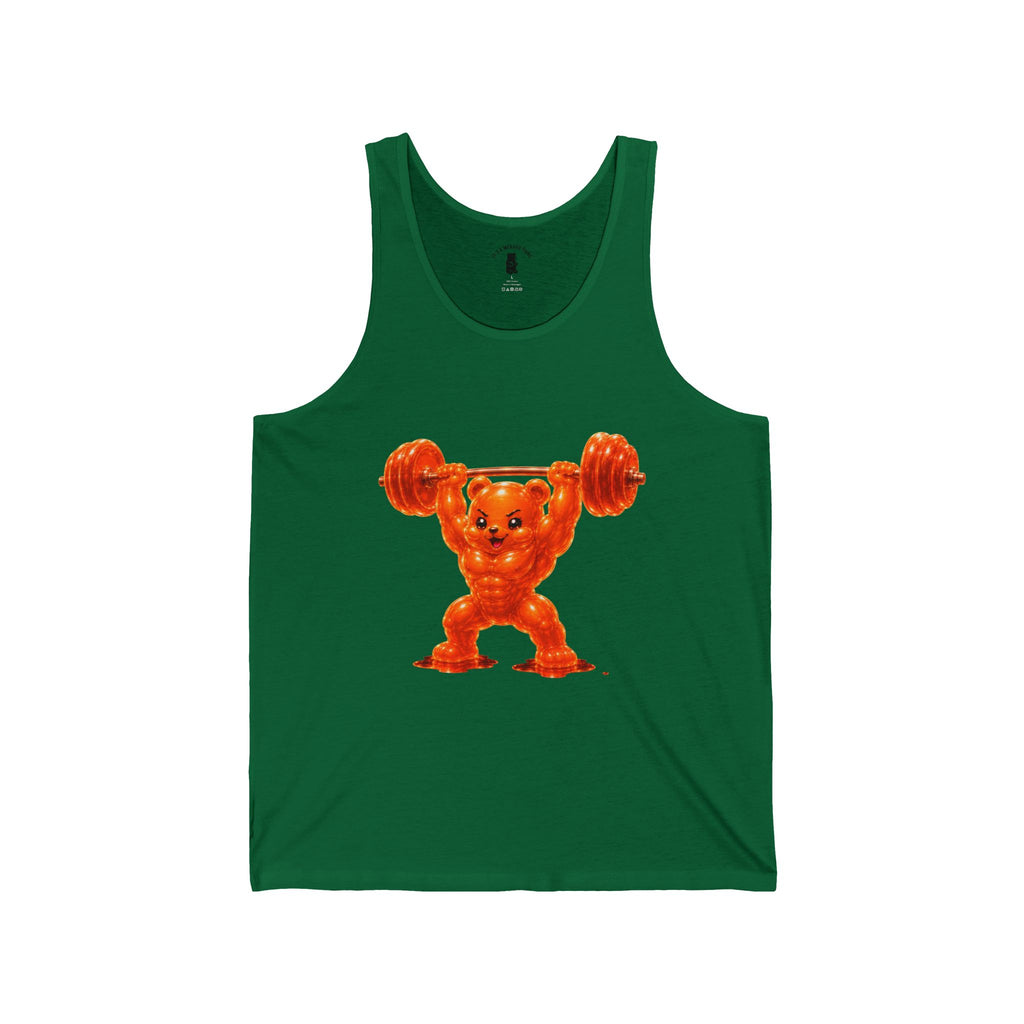 Shredded Orange Buff Oozy Bear, Special Addition Gym Style- Graphic Tank Top