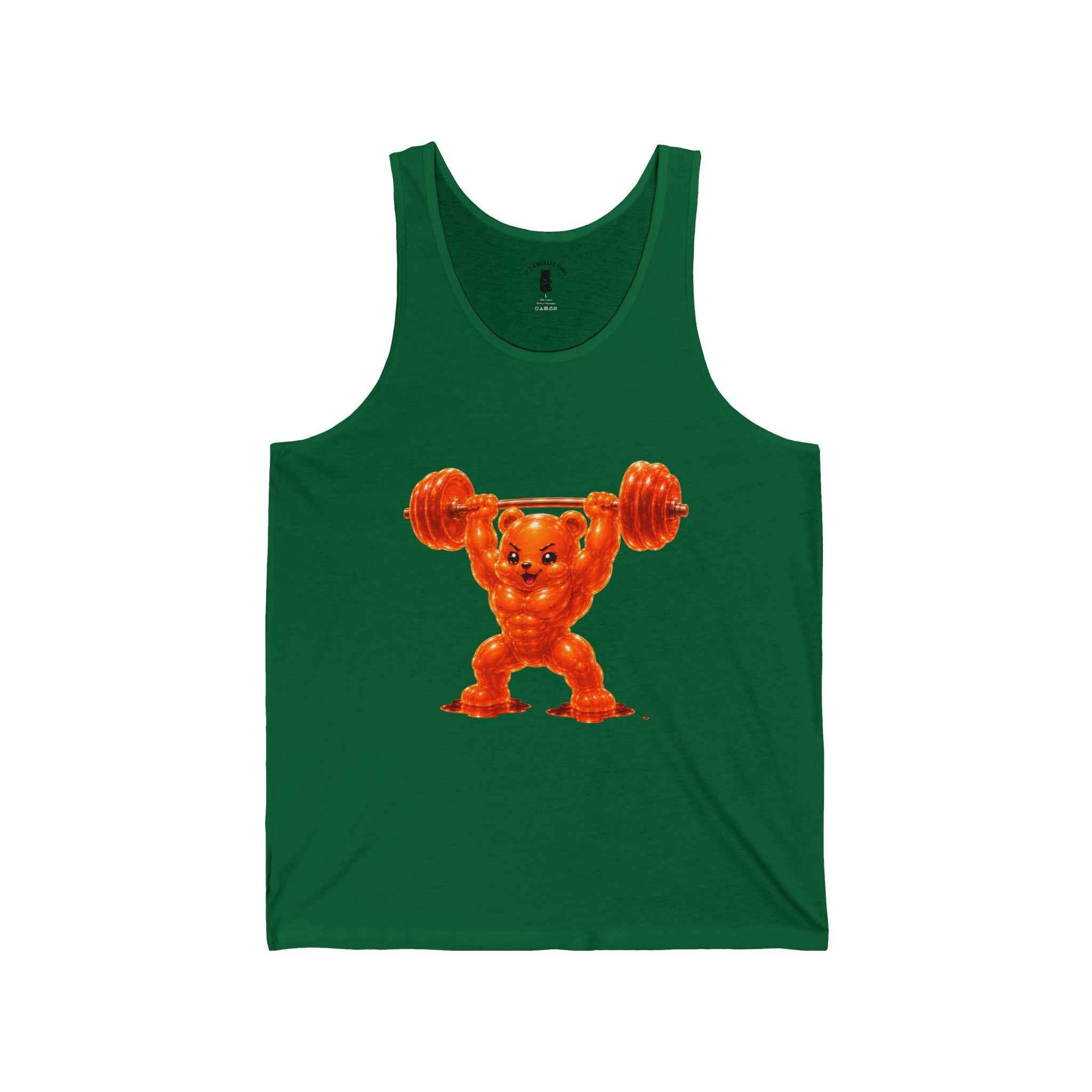 Shredded Orange Buff Oozy Bear, Special Addition Gym Style- Graphic Tank Top