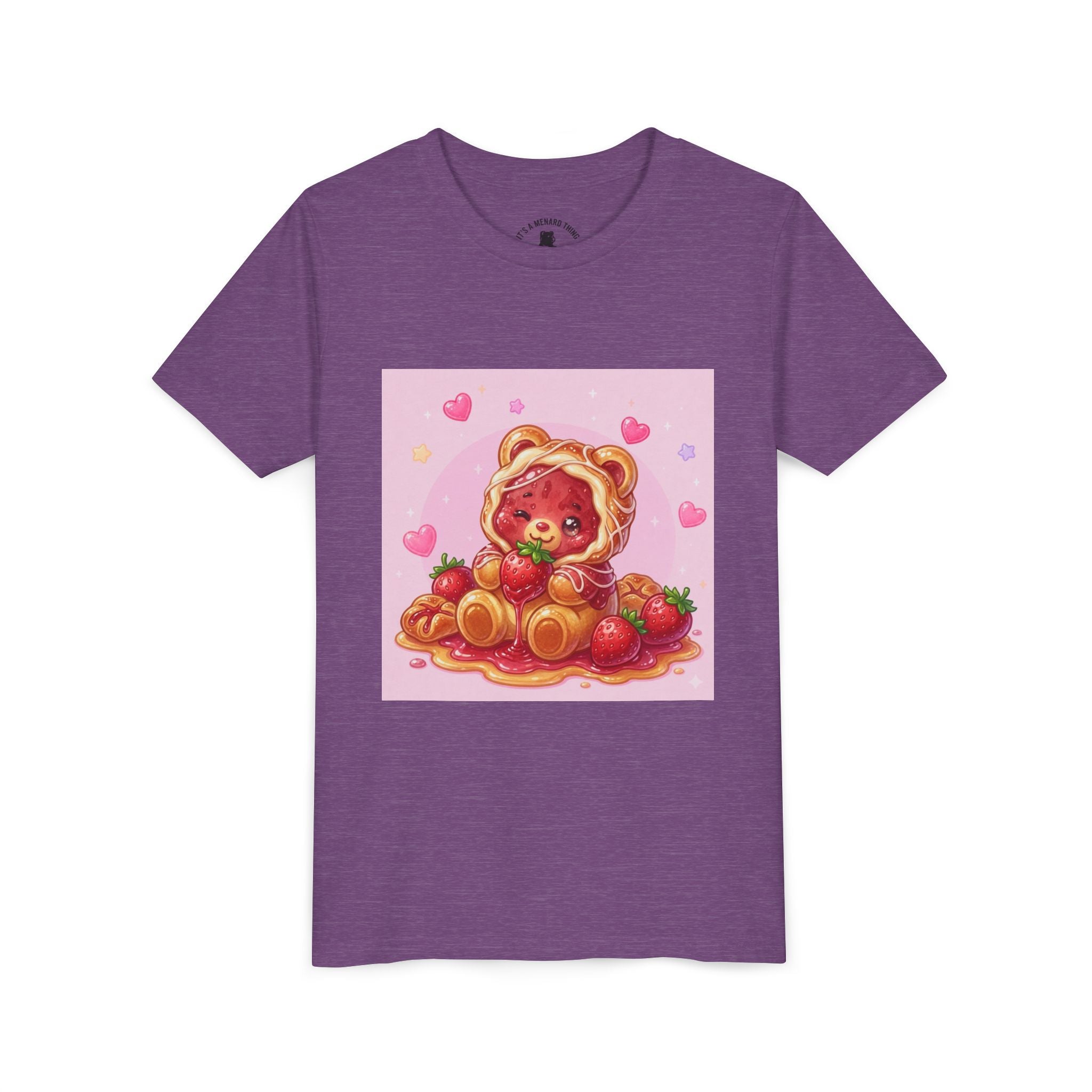 Strawberry Danish Gooey Gummy Bear Graphic Kids T‑Shirt