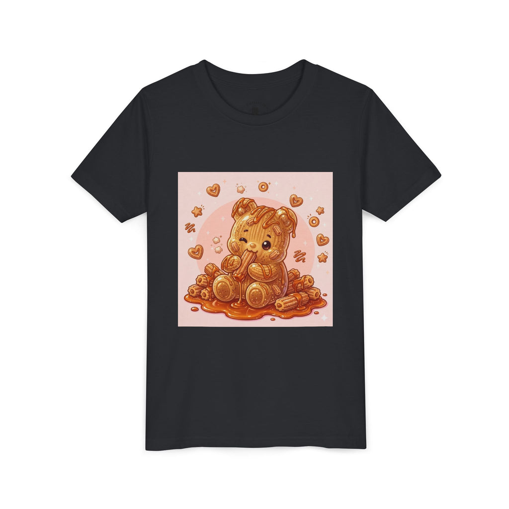 Churro & Dulce de Leche Drizzle Gooey Gummy Bear Graphic Youth T-Shirt