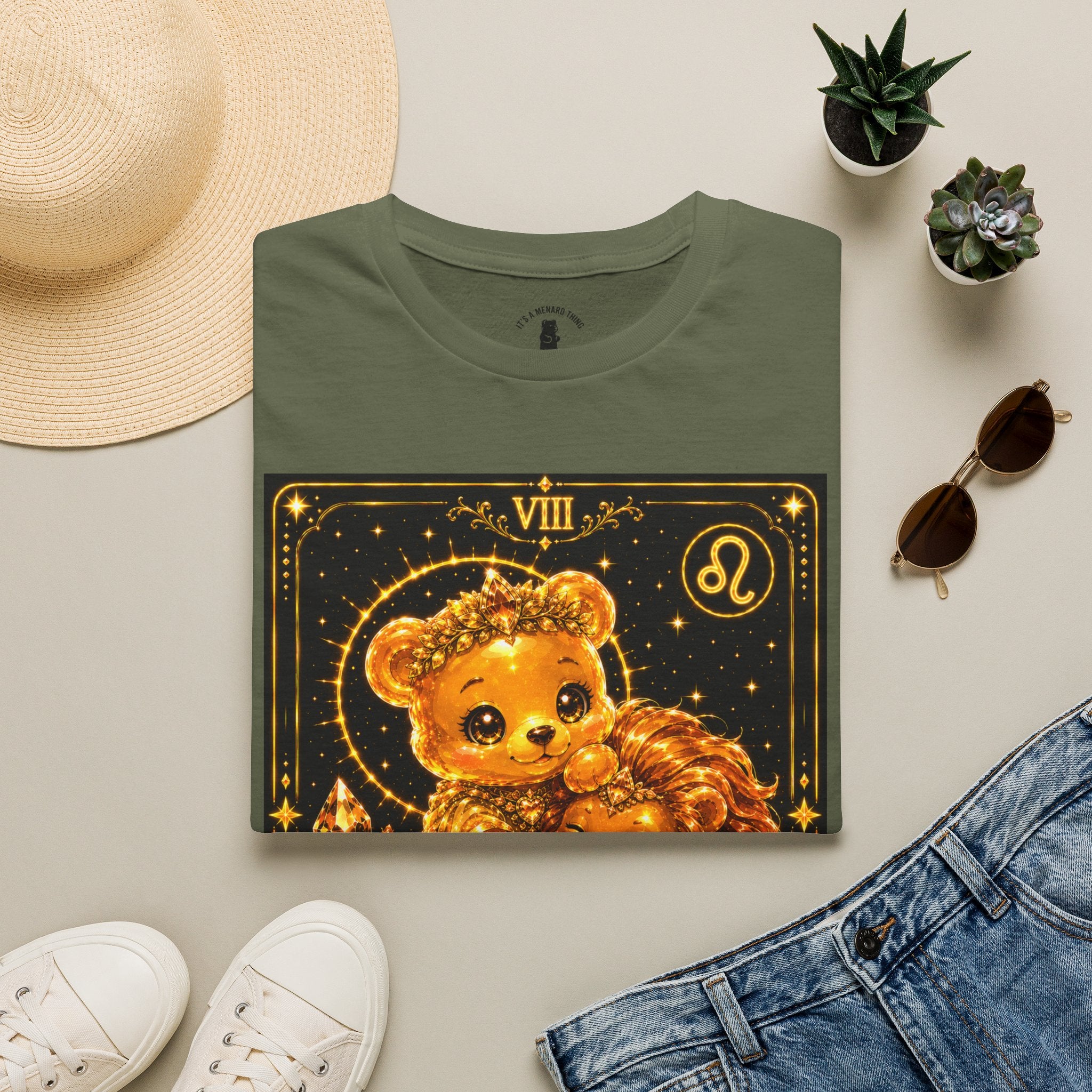 Strength Tarot Golden Lion & Oozy Bear Friend Special Addition- Graphic Shirt